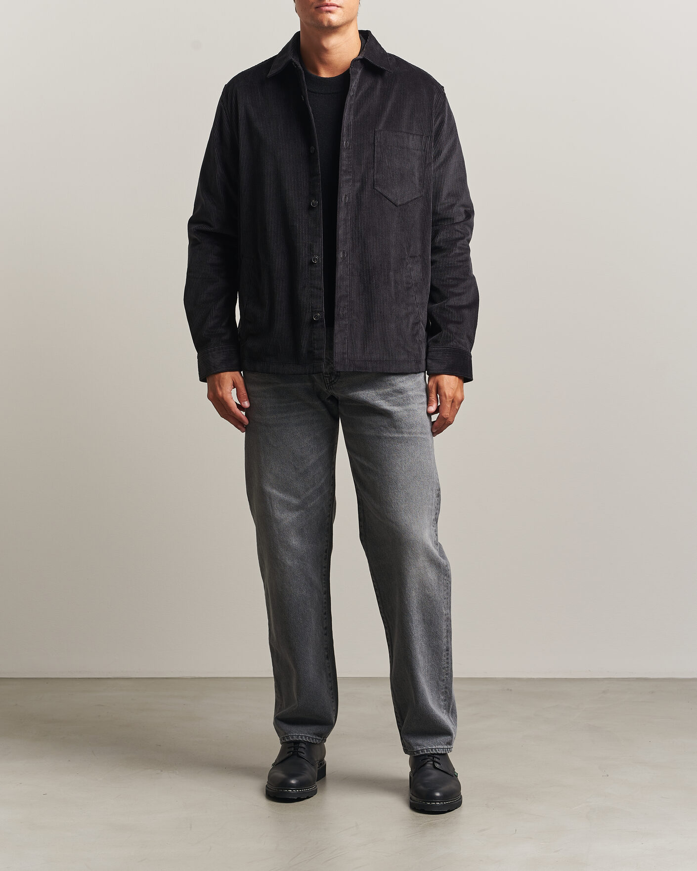 Heren | Overhemden | HUGO | Ecord Corduroy Overshirt Black