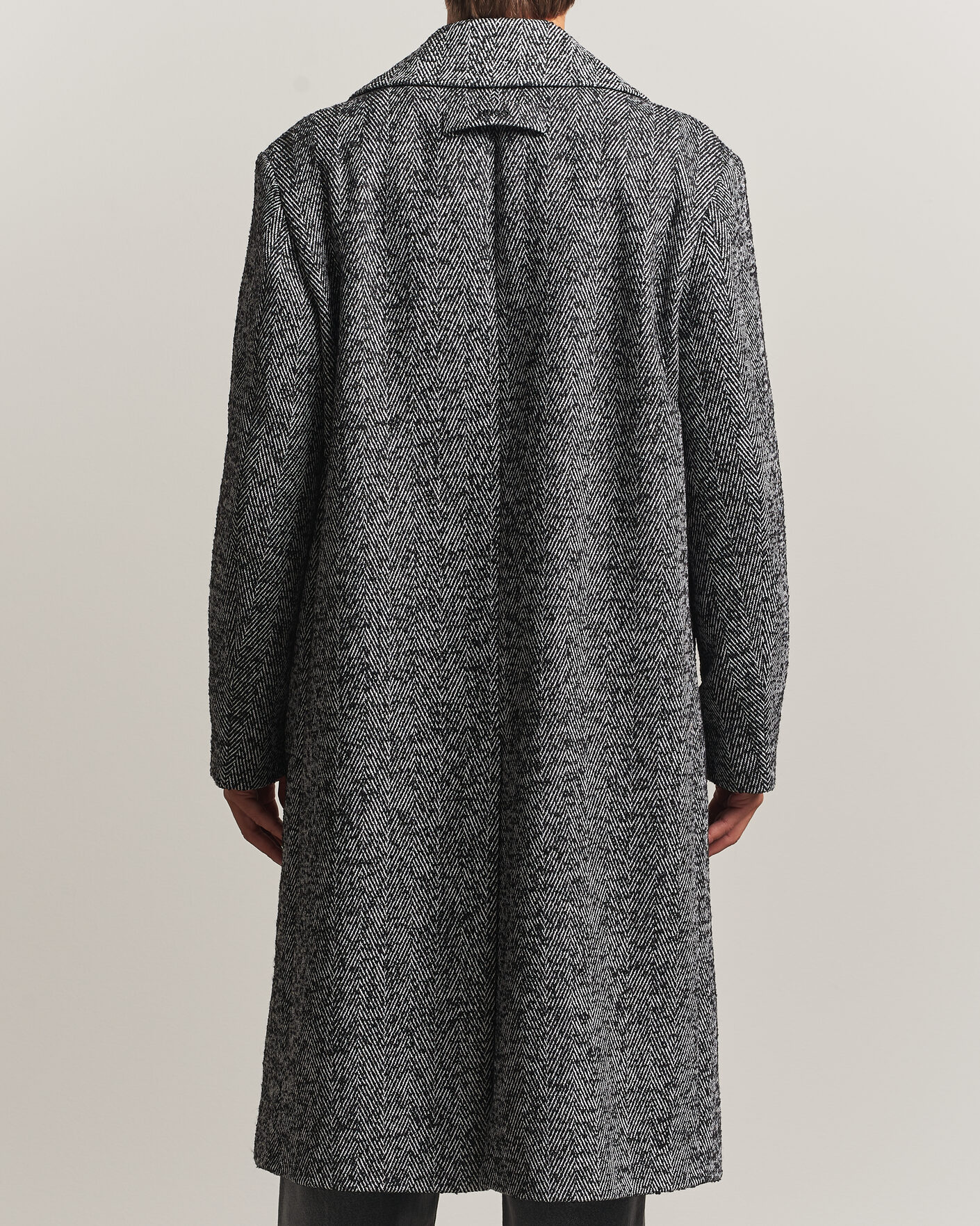 Homme | Manteaux Et Vestes | HUGO | Milas Herringbone Double Breasted Coat Dark Grey