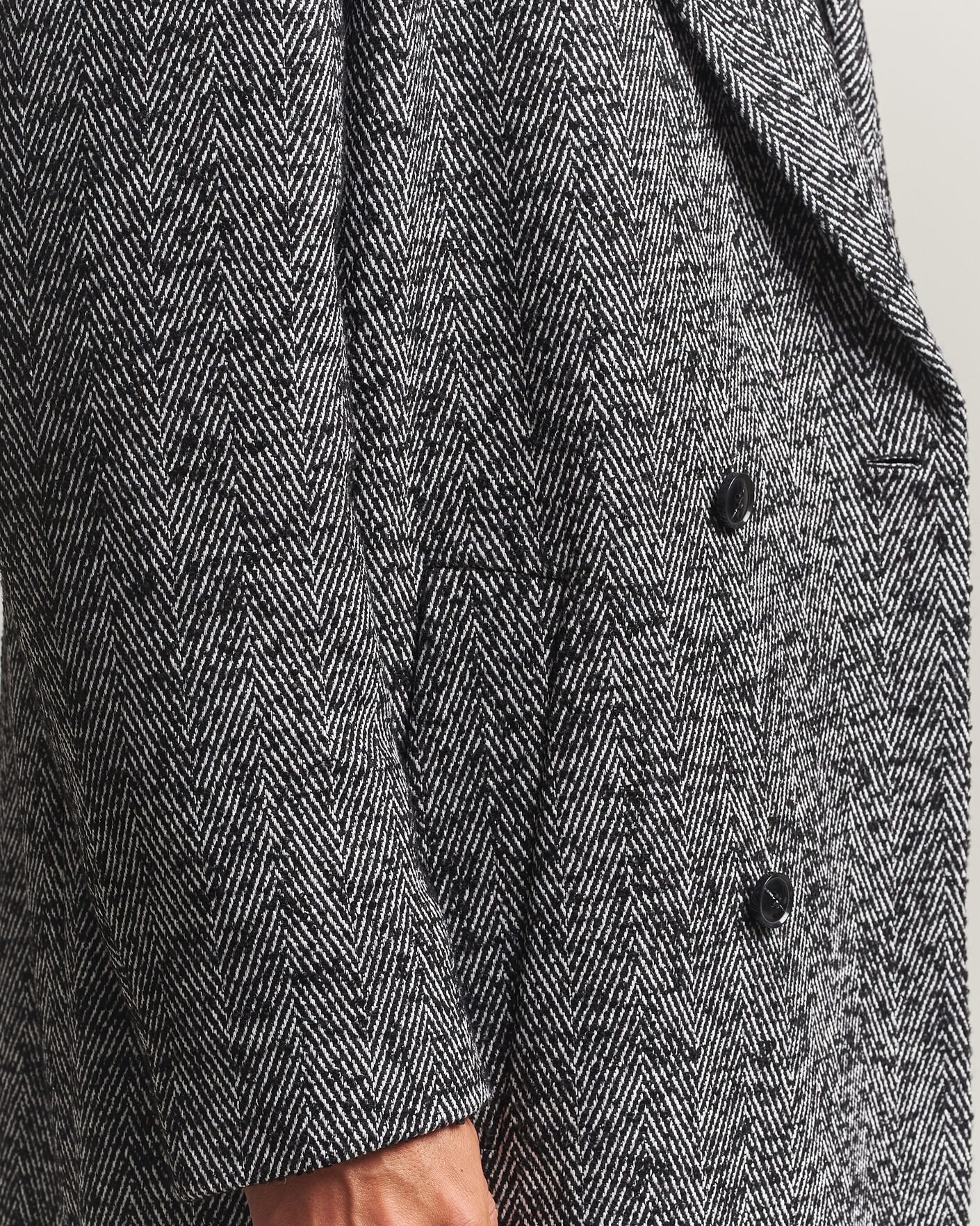 Homme | Manteaux Et Vestes | HUGO | Milas Herringbone Double Breasted Coat Dark Grey