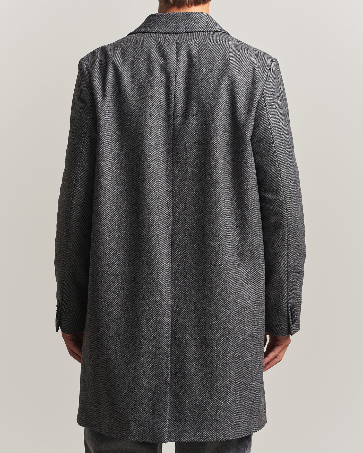Heren | Jassen | HUGO | Malte Herringbone Coat Dark Grey
