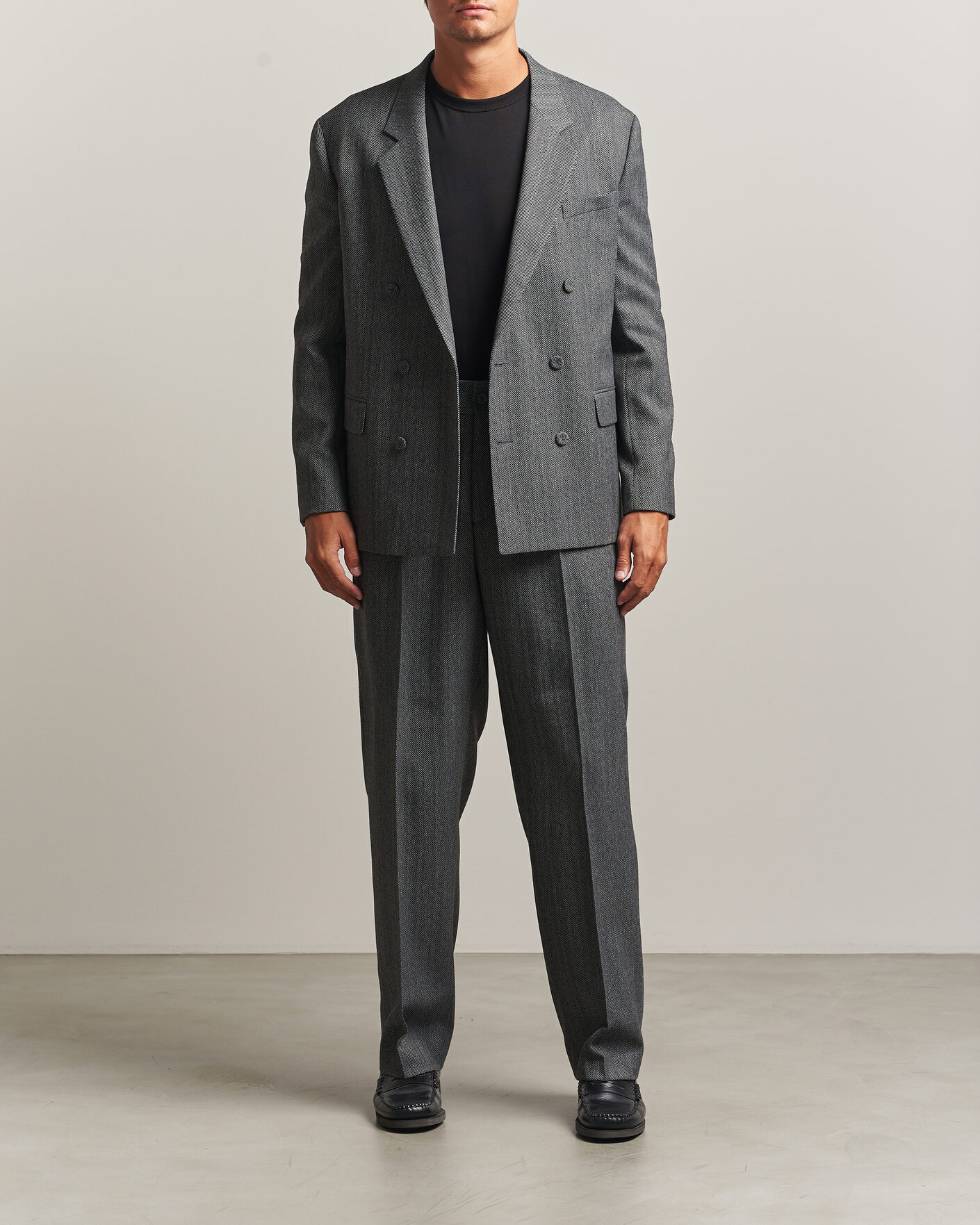 Homme | Pantalons | HUGO | Flips Herringbone Suit Trousers Dark Grey