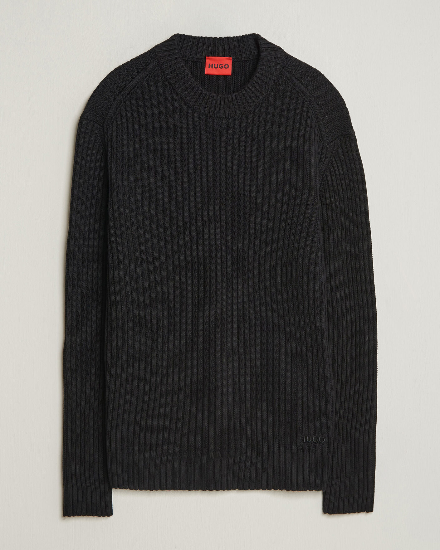Heren | Truien | HUGO | Sribban Cotton Knitted Sweater Black