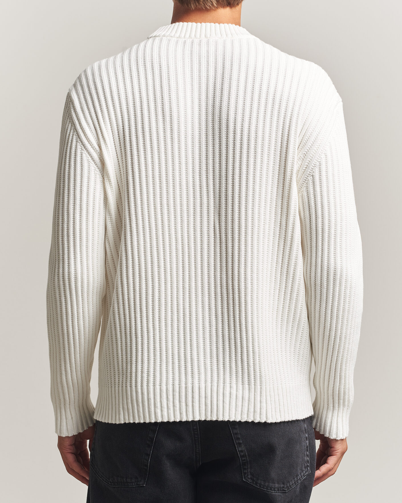 Heren | Truien | HUGO | Sribban Cotton Knitted Sweater Natural