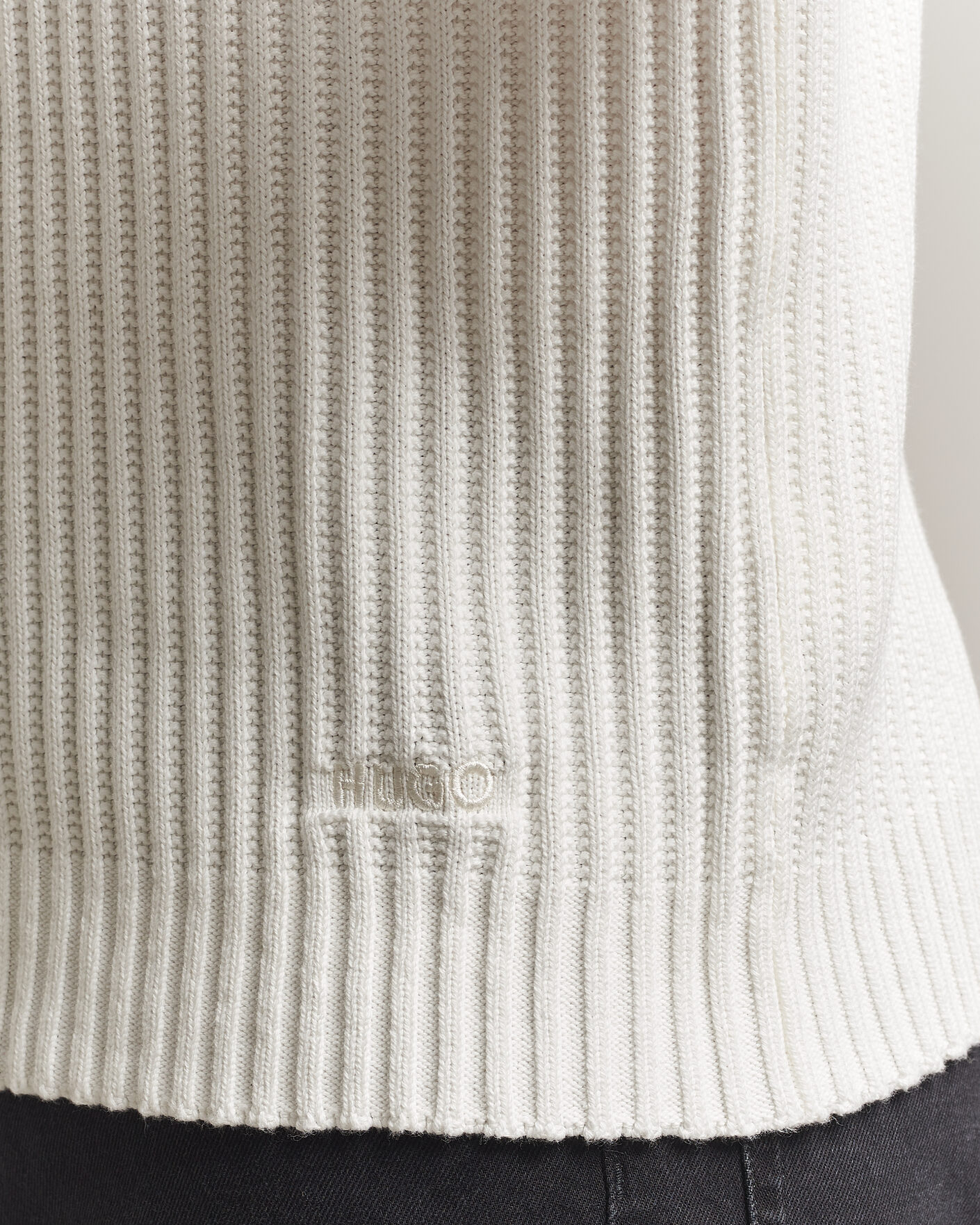 Heren | Truien | HUGO | Sribban Cotton Knitted Sweater Natural