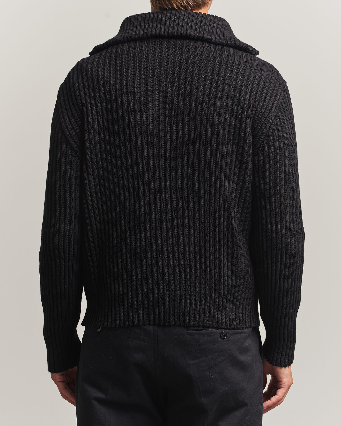 Heren | Truien | HUGO | Srtithon Cotton Knitted Half Zip Black