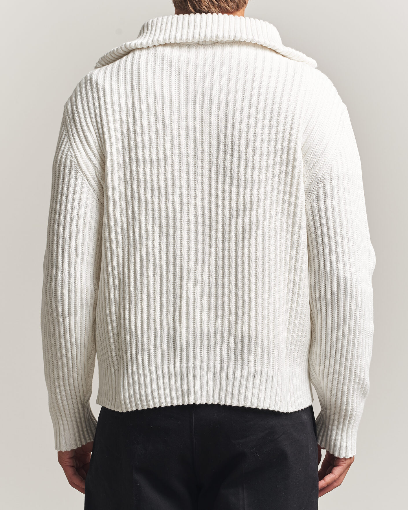 Heren | Truien | HUGO | Srtithon Cotton Knitted Half Zip Natural