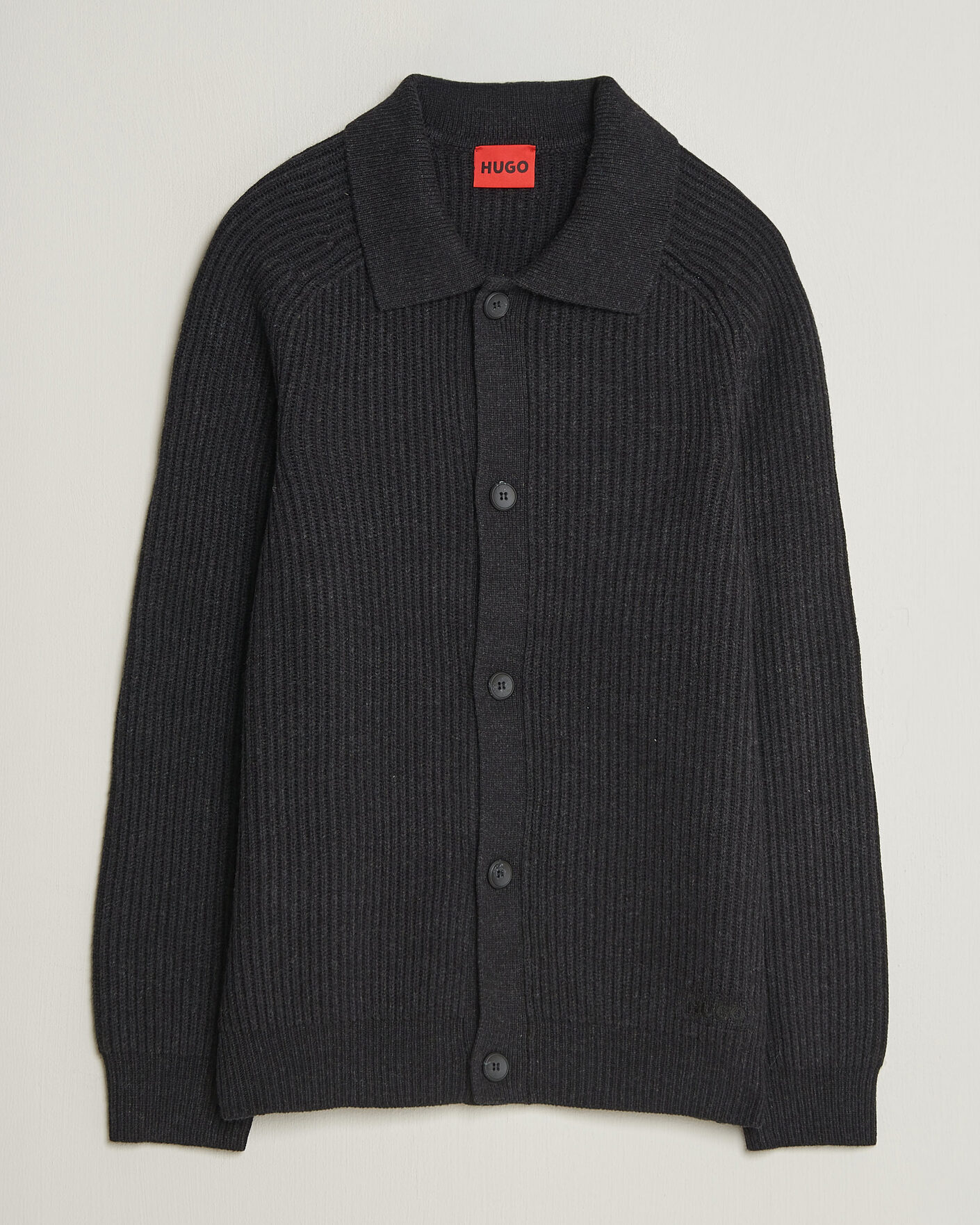 Heren | Truien | HUGO | Sardeep Wool Knitted Cardigan Black