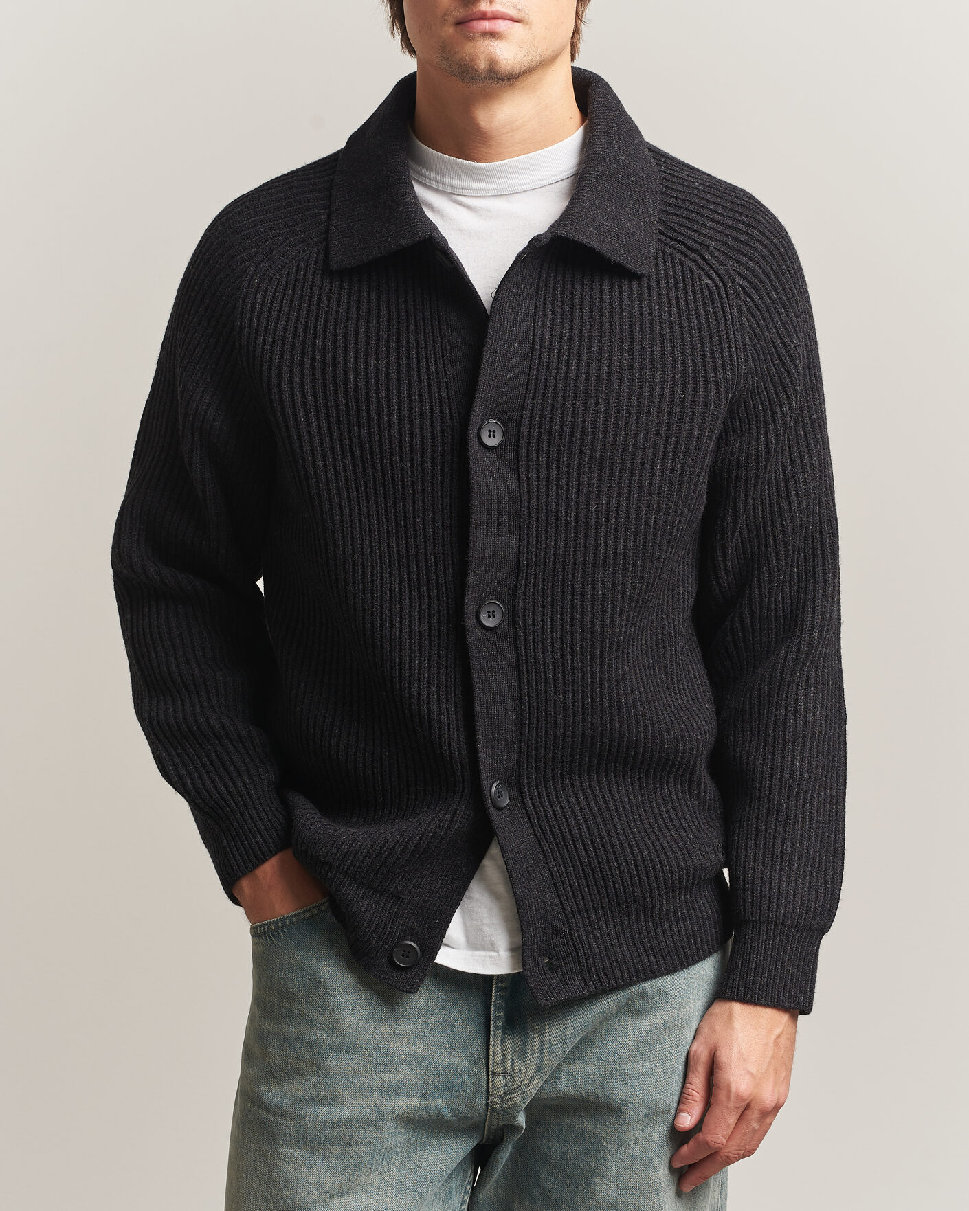 Heren | Truien | HUGO | Sardeep Wool Knitted Cardigan Black