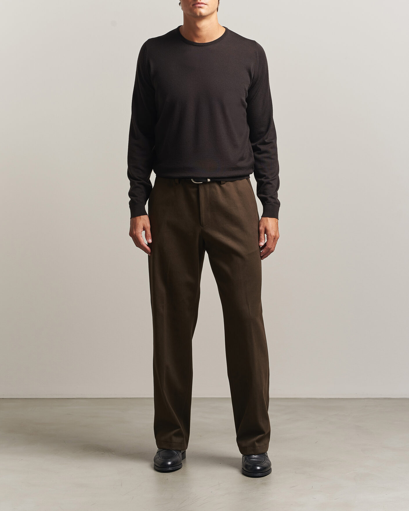 Homme | Pantalons | BOSS CAMEL | Pave Brushed Cotton Pleated Trousers Open Green