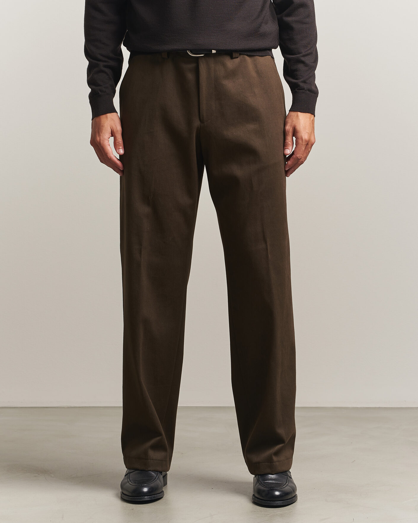 Homme | Pantalons | BOSS CAMEL | Pave Brushed Cotton Pleated Trousers Open Green