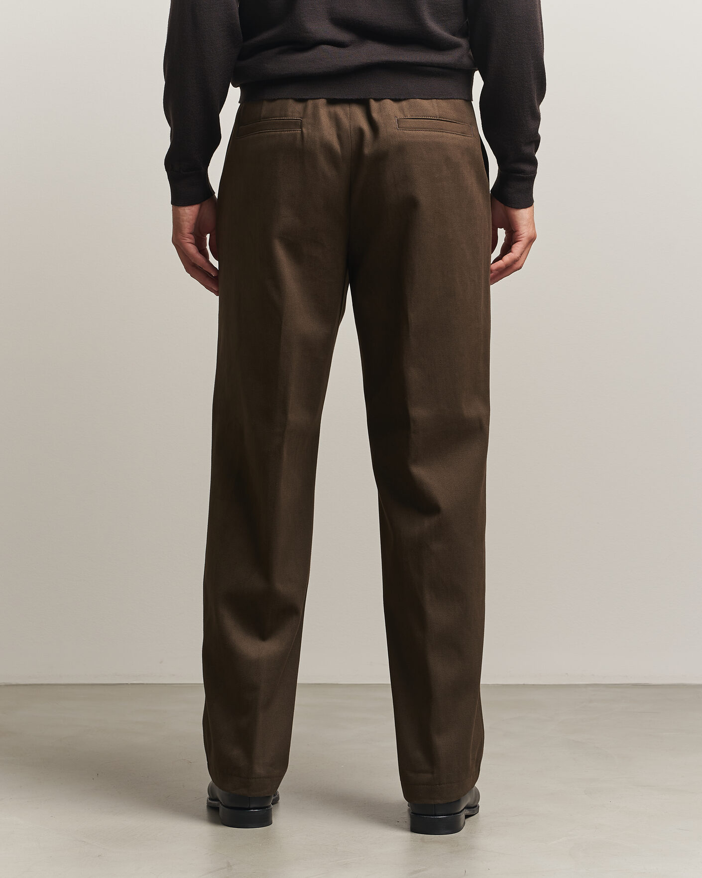 Homme | Pantalons | BOSS CAMEL | Pave Brushed Cotton Pleated Trousers Open Green