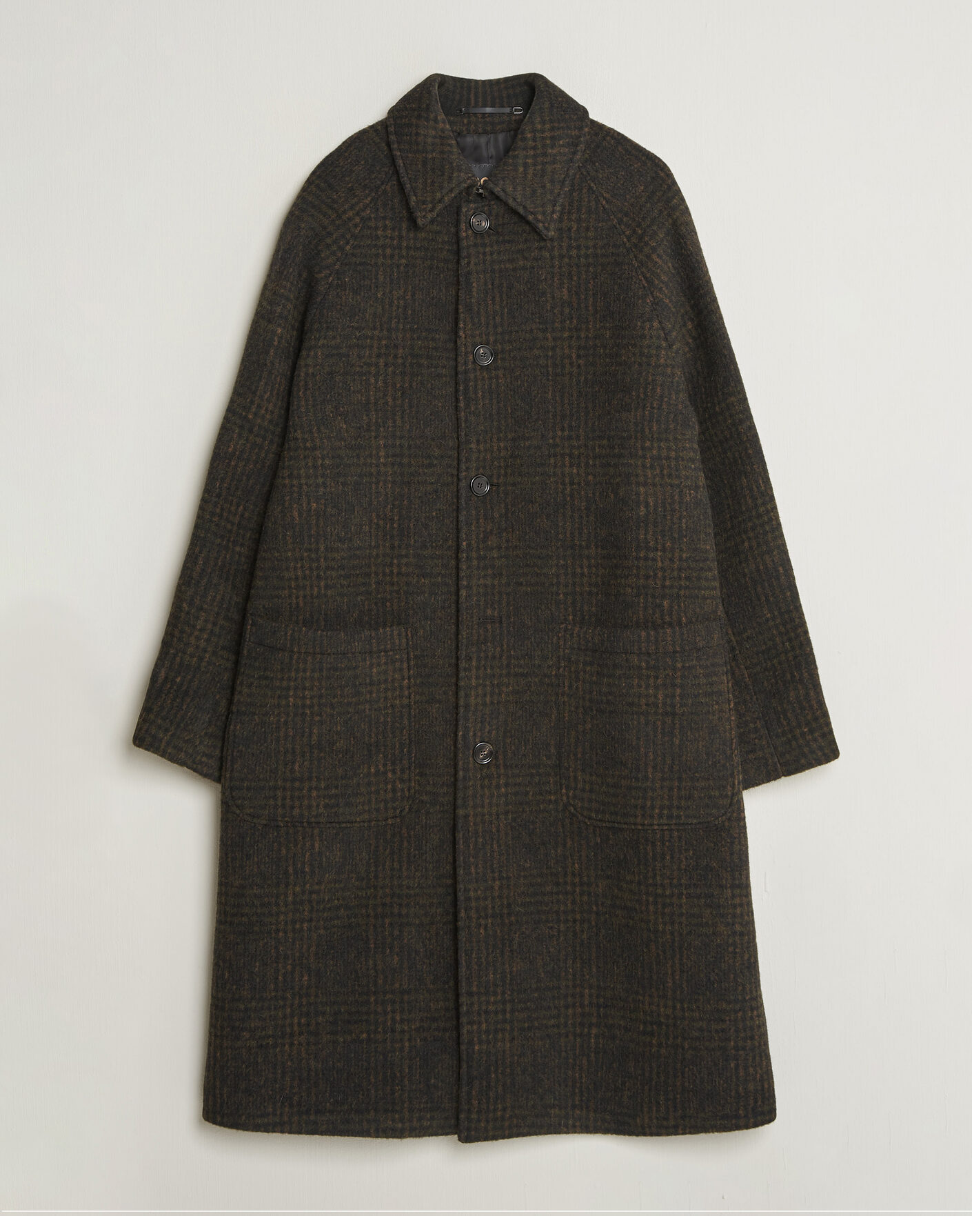 Heren | Jassen | BOSS CAMEL | Cohn Wool Checked Coat Open Green