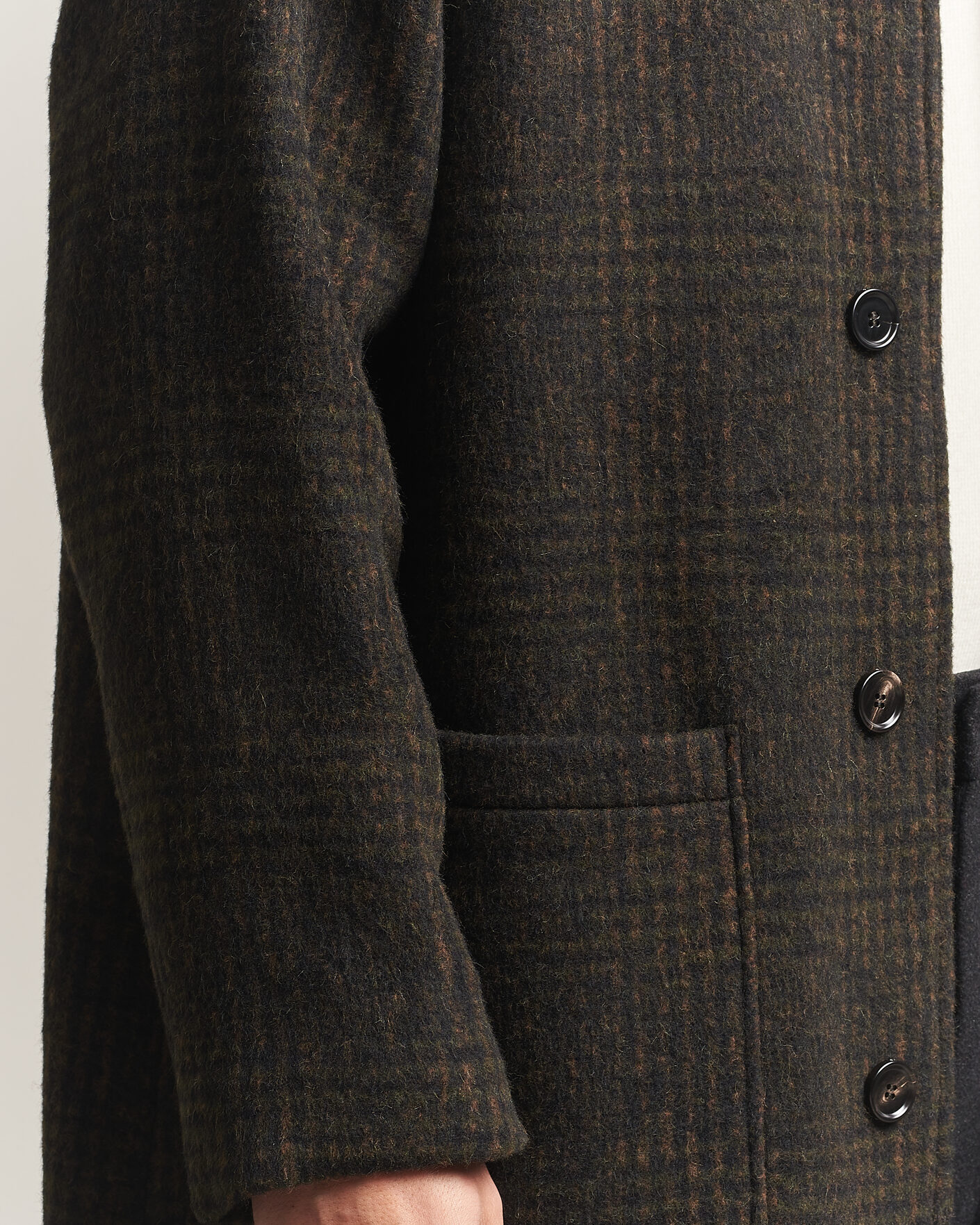 Heren | Jassen | BOSS CAMEL | Cohn Wool Checked Coat Open Green