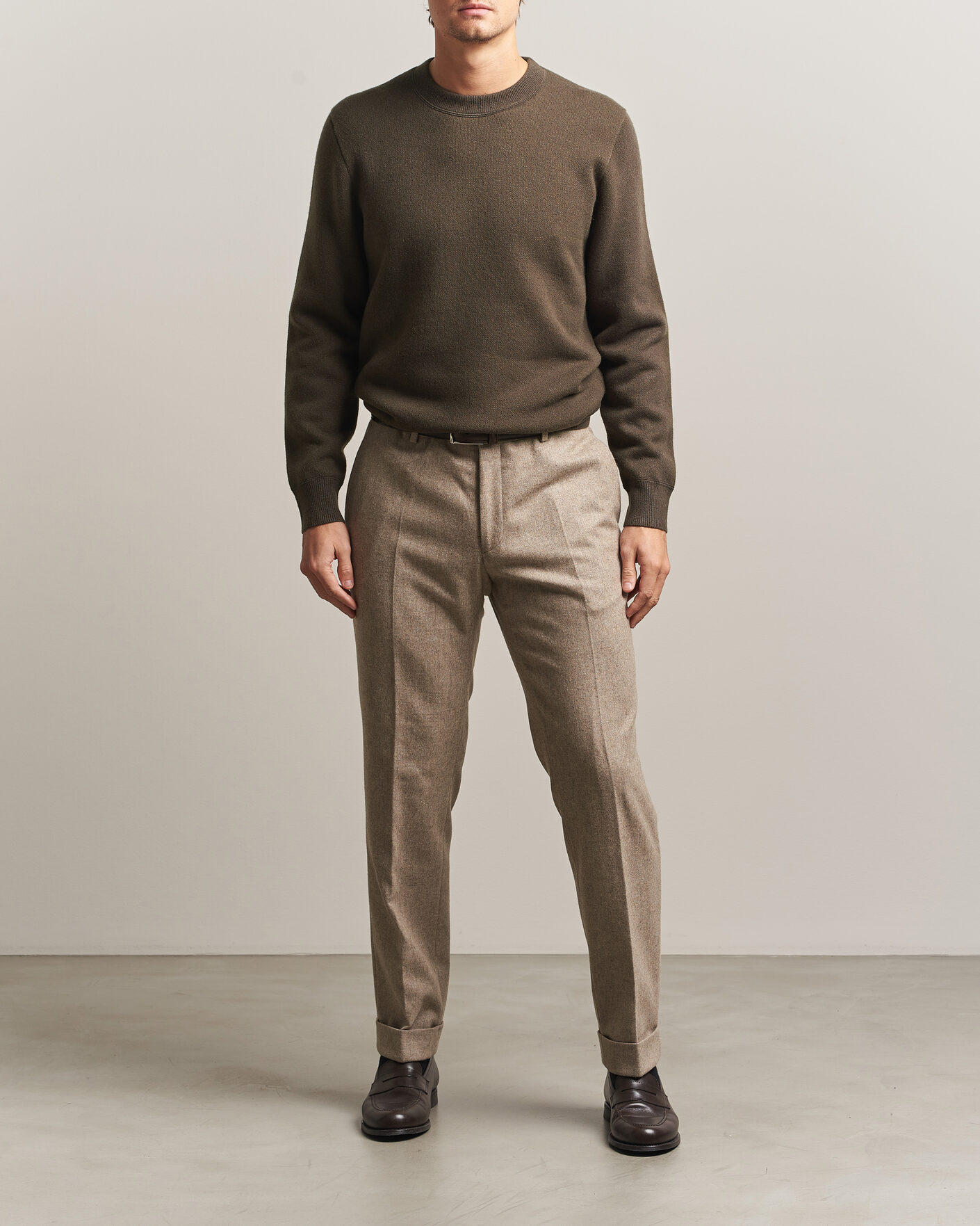 Heren | Truien | BOSS CAMEL | Farrison Cashmere Knitted Sweater Open Green