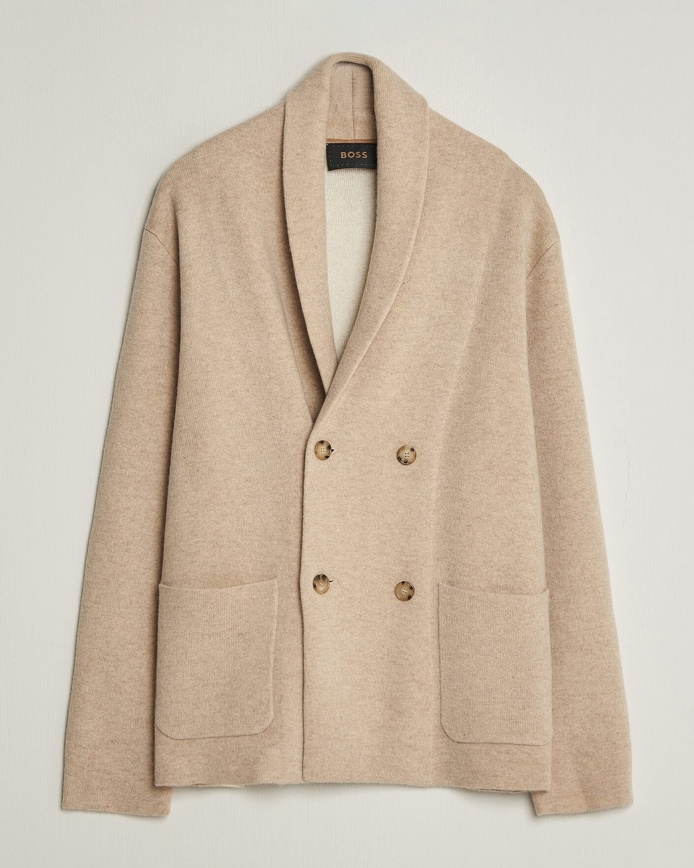 Homme | Pulls Et Tricots | BOSS CAMEL | Fenturo Wool Knitted Cardigan Light Beige