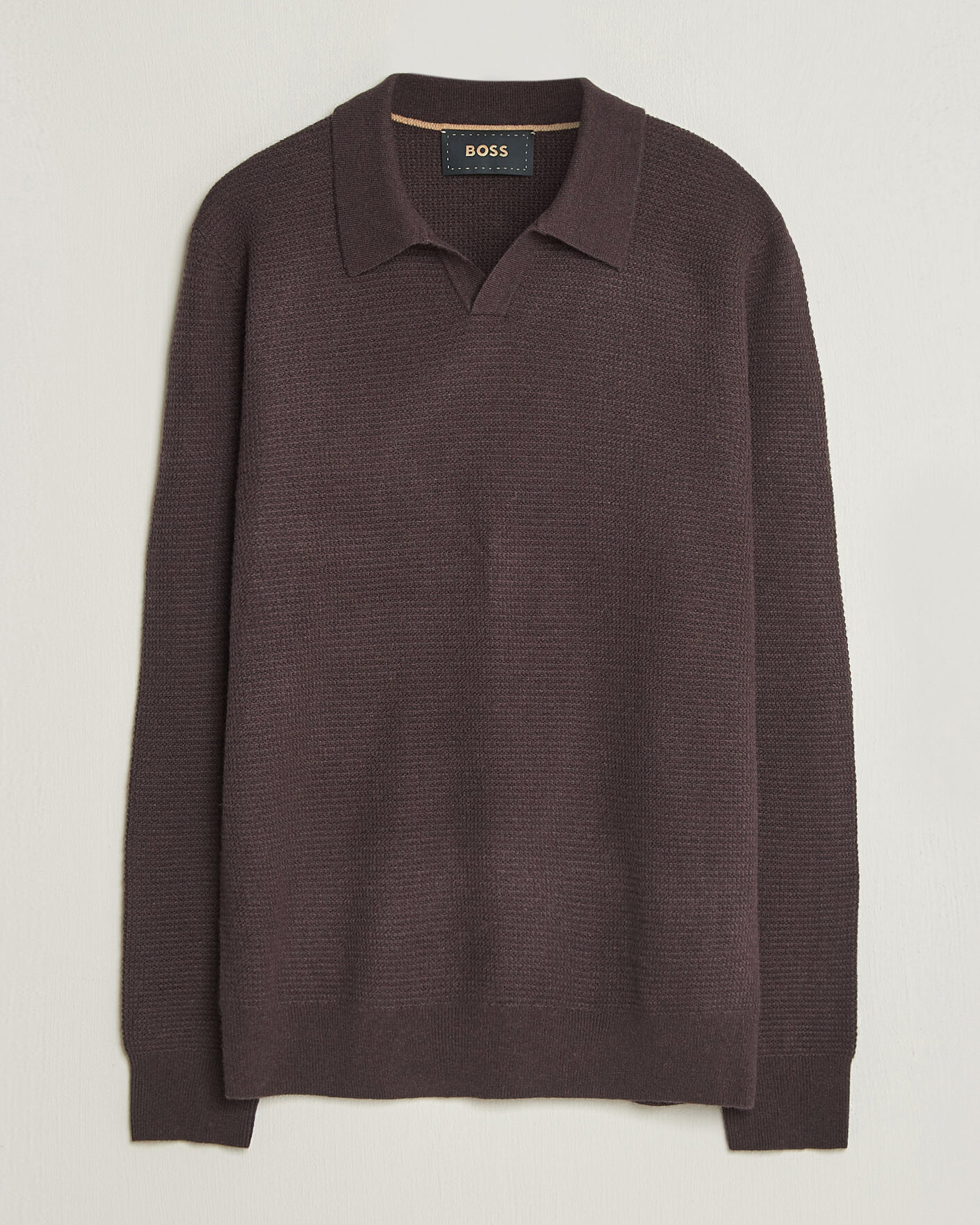 Homme | Pulls Et Tricots | BOSS CAMEL | Filo Wool Knitted Polo Open Brown