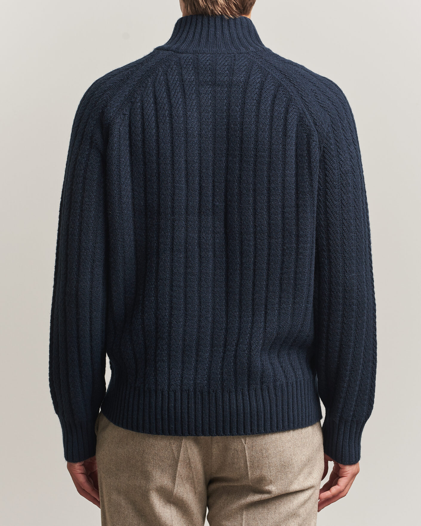 Homme | Pulls Et Tricots | BOSS CAMEL | Filane Wool Knitted Full Zip Dark Blue