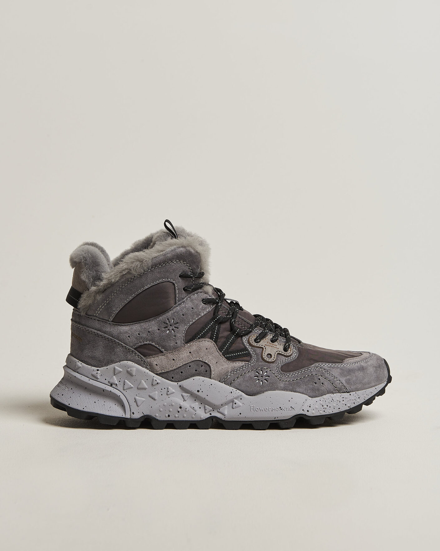 Homme | Baskets | Flower Mountain | Yamano 3 Mid Suede/Sherling Sneaker Grey