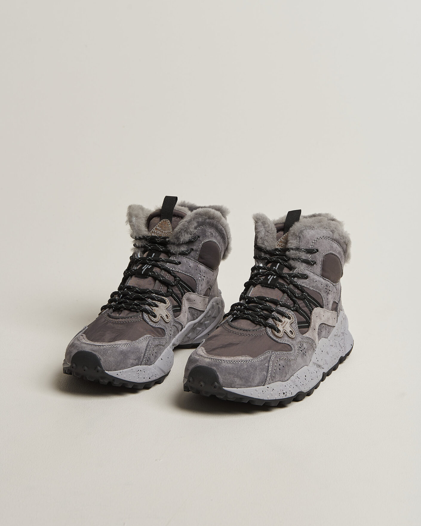 Homme | Baskets | Flower Mountain | Yamano 3 Mid Suede/Sherling Sneaker Grey