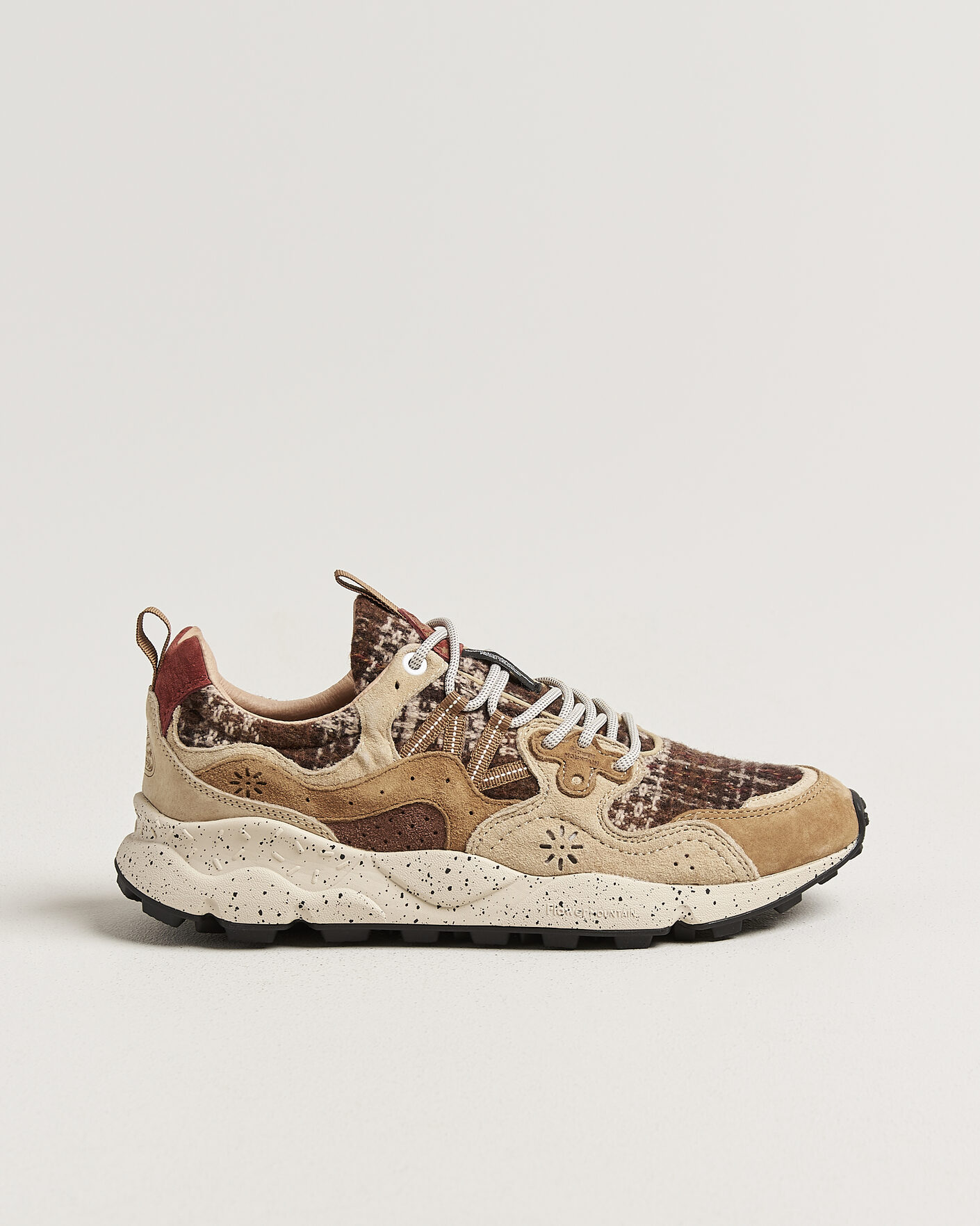 Homme | Baskets | Flower Mountain | Yamano 3 Suede/Wool Check Sneaker Brown