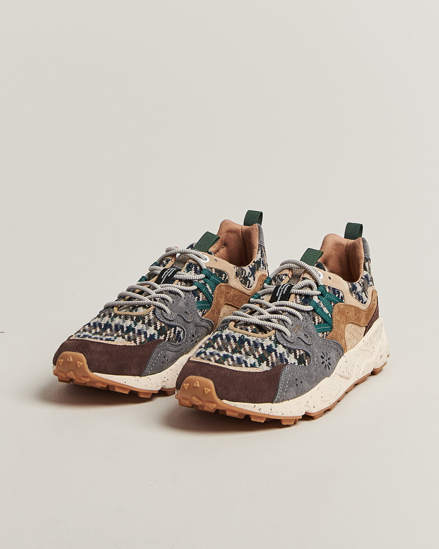 Homme | Baskets | Flower Mountain | Yamano 3 Suede/Houndstooth Sneaker Multi