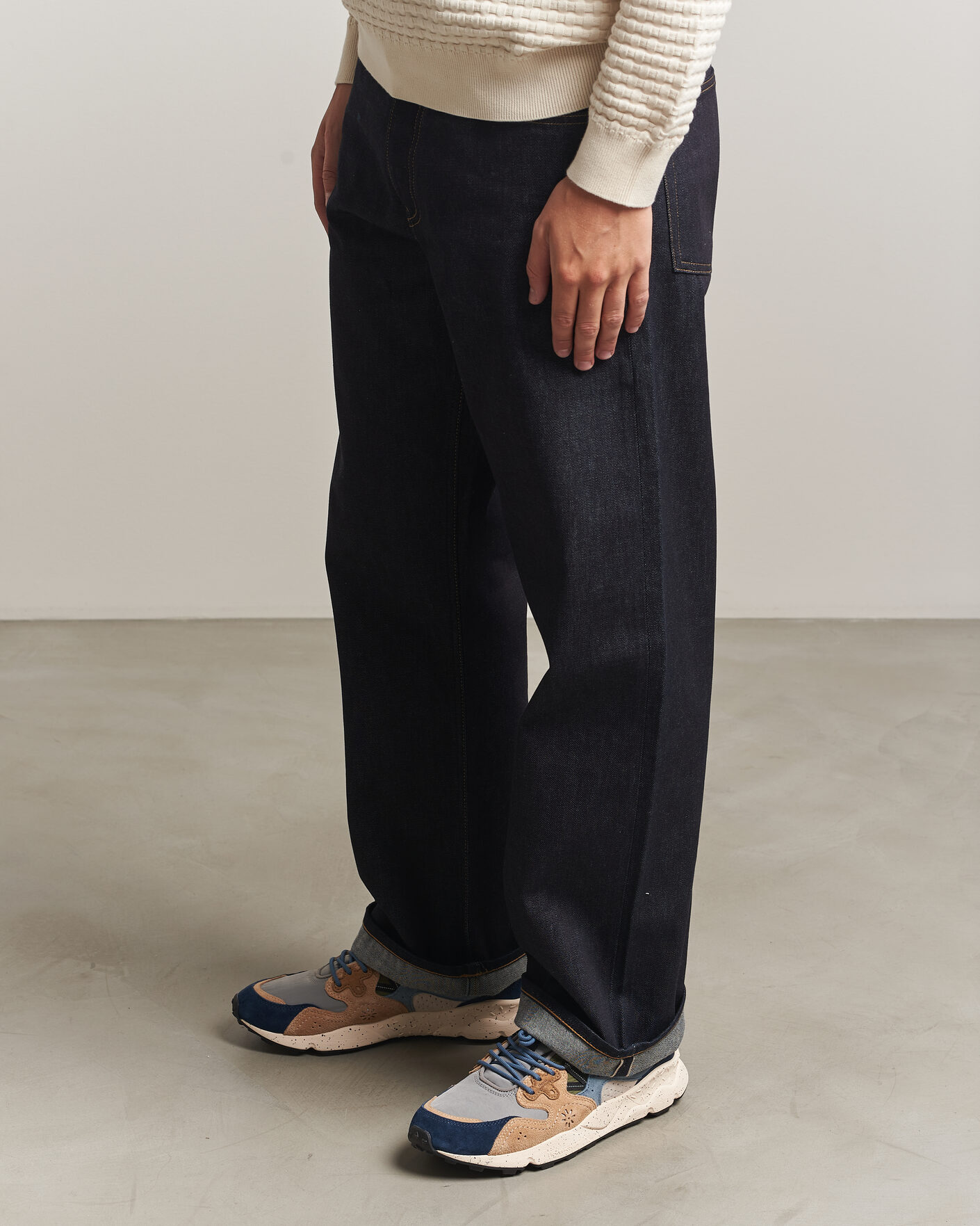 Homme | Baskets | Flower Mountain | Yamano 3 Suede/Nylon Sneaker Navy/Light Brown
