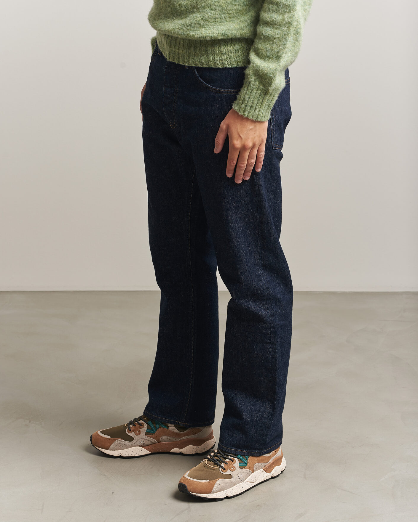 Homme | Baskets | Flower Mountain | Yamano 3 Suede/Nylon Sneaker Cream/Brown
