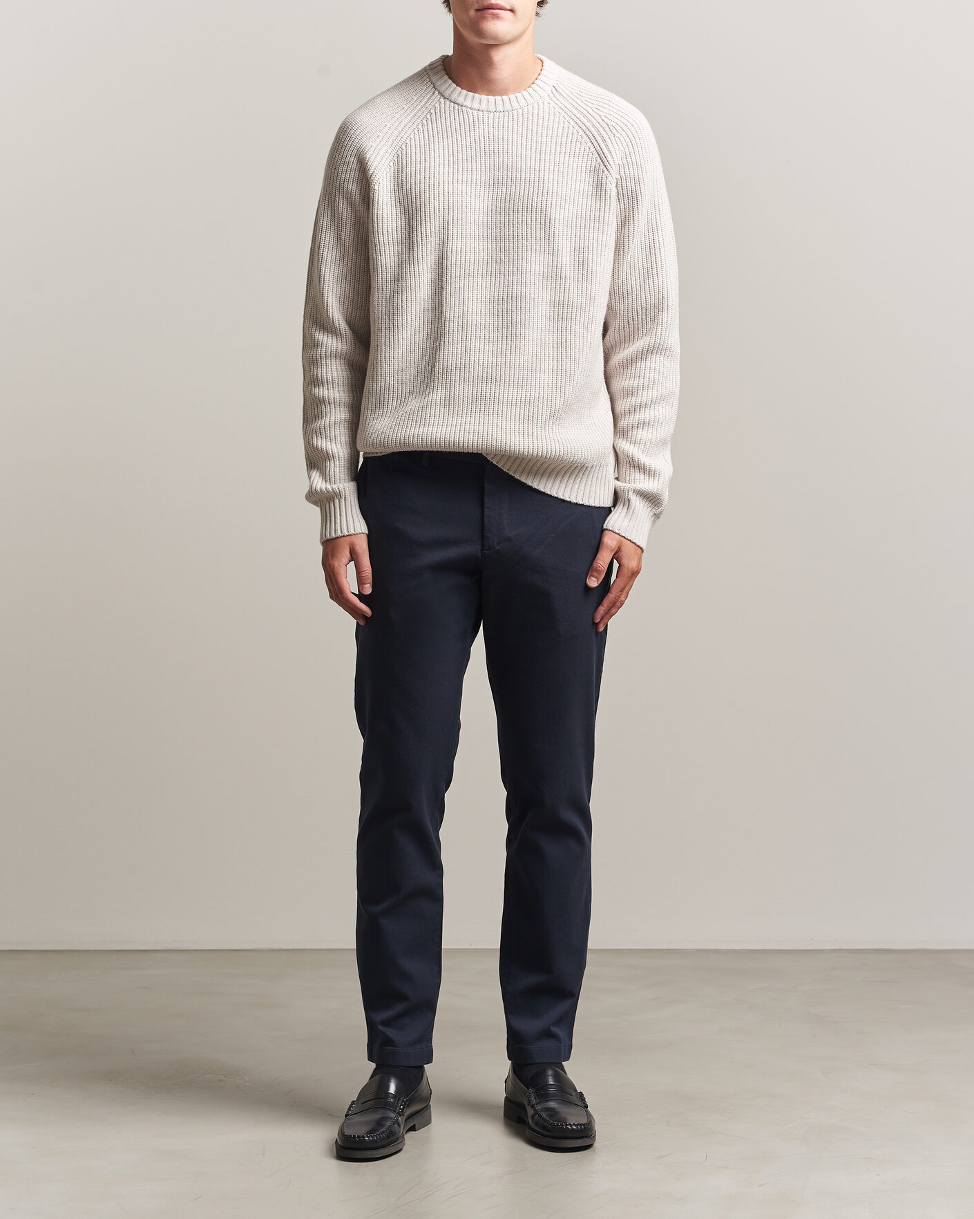Heren | Broeken | J.Lindeberg | Chase Stretch Flannel Trousers JL Navy