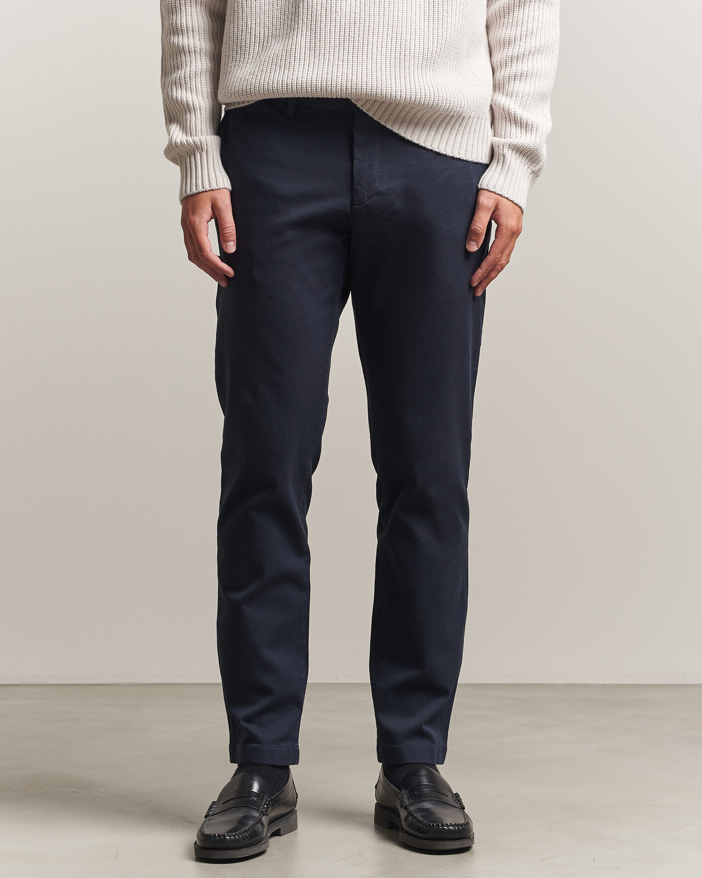 Heren | Broeken | J.Lindeberg | Chase Stretch Flannel Trousers JL Navy
