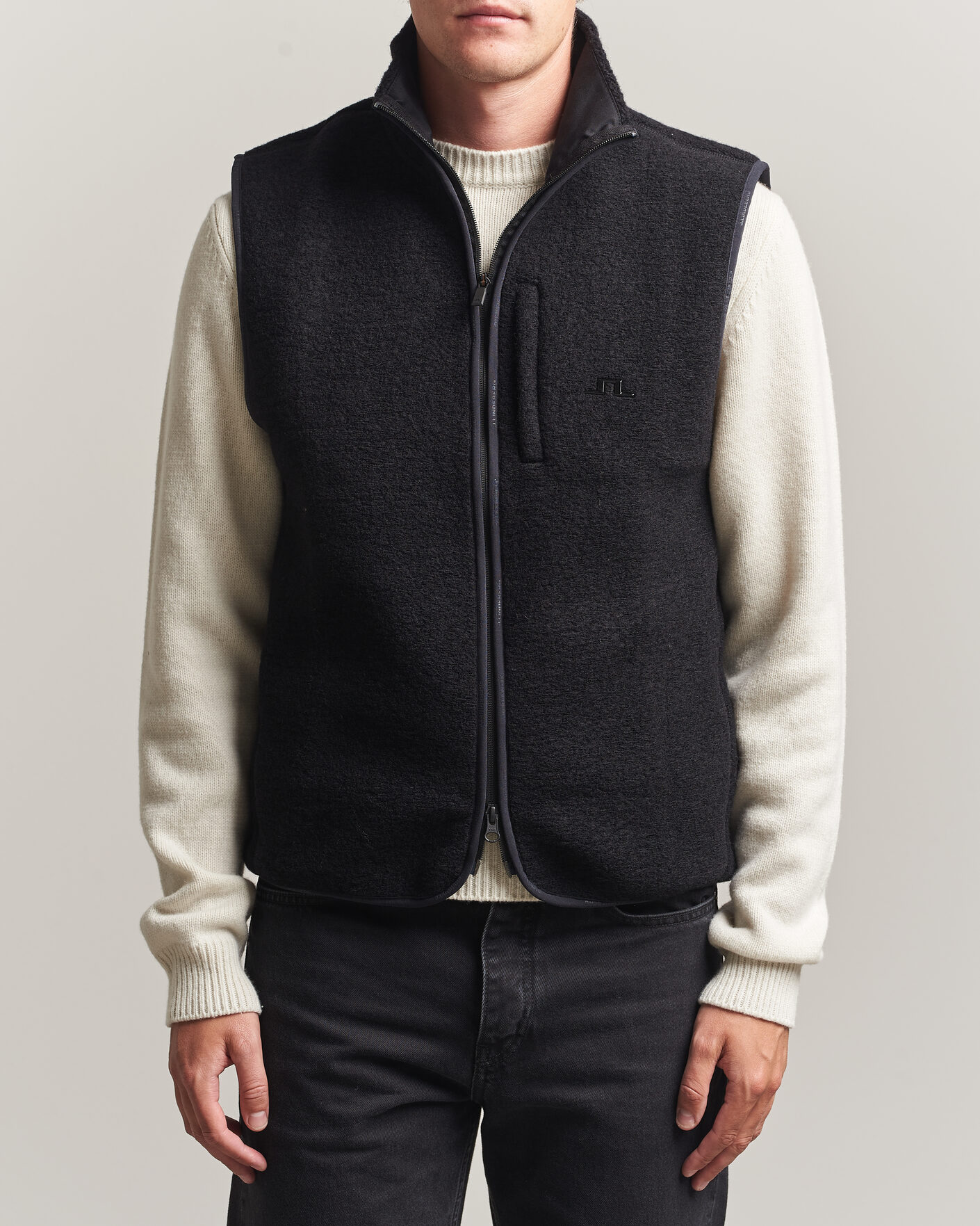 Homme | Gilets | J.Lindeberg | Duncan Wool Fleece Vest Black