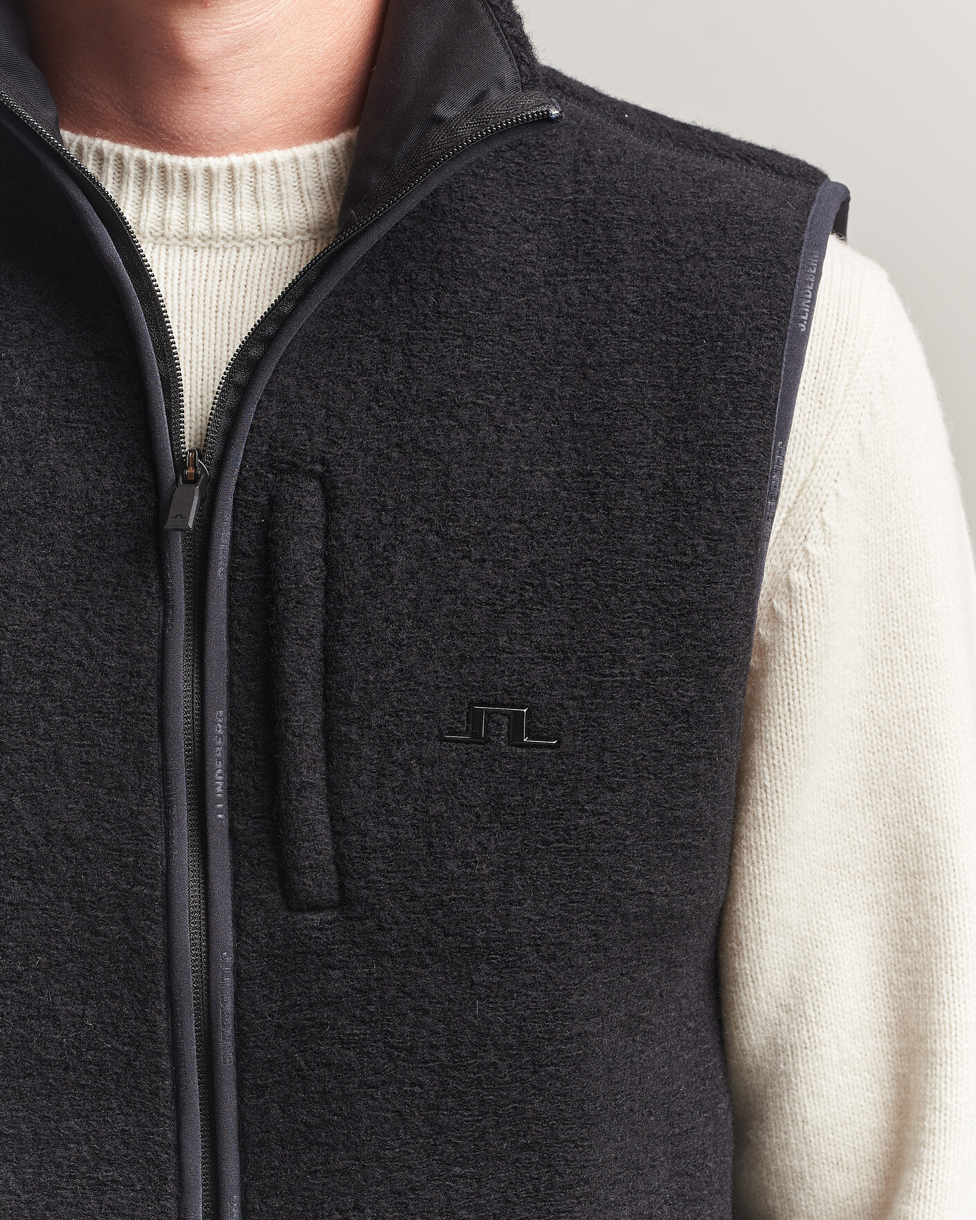 Homme | Gilets | J.Lindeberg | Duncan Wool Fleece Vest Black