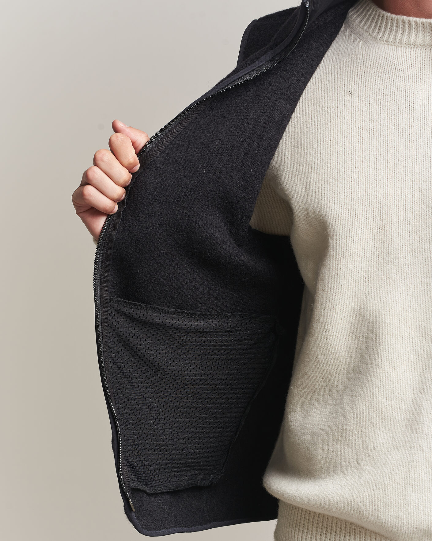 Homme | Gilets | J.Lindeberg | Duncan Wool Fleece Vest Black
