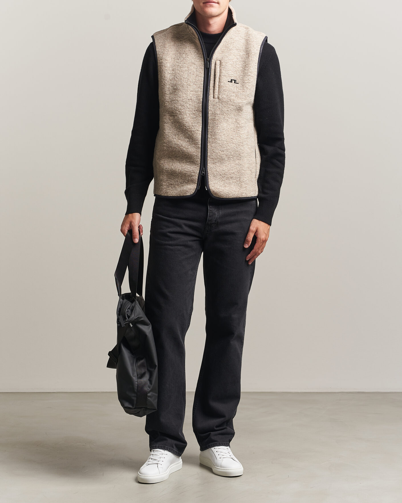 Homme | Gilets | J.Lindeberg | Duncan Wool Fleece Vest Moonbeam
