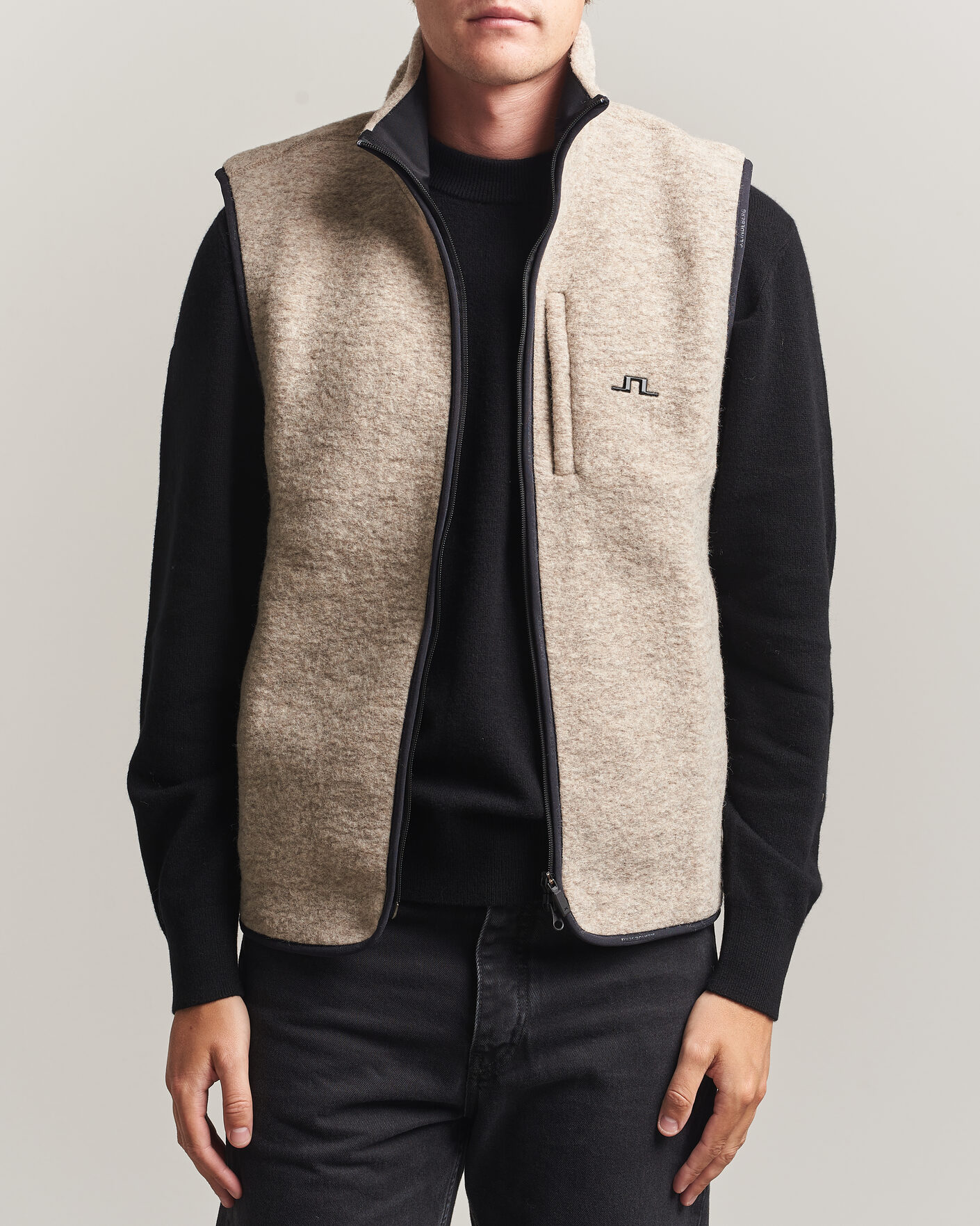 Homme | Gilets | J.Lindeberg | Duncan Wool Fleece Vest Moonbeam