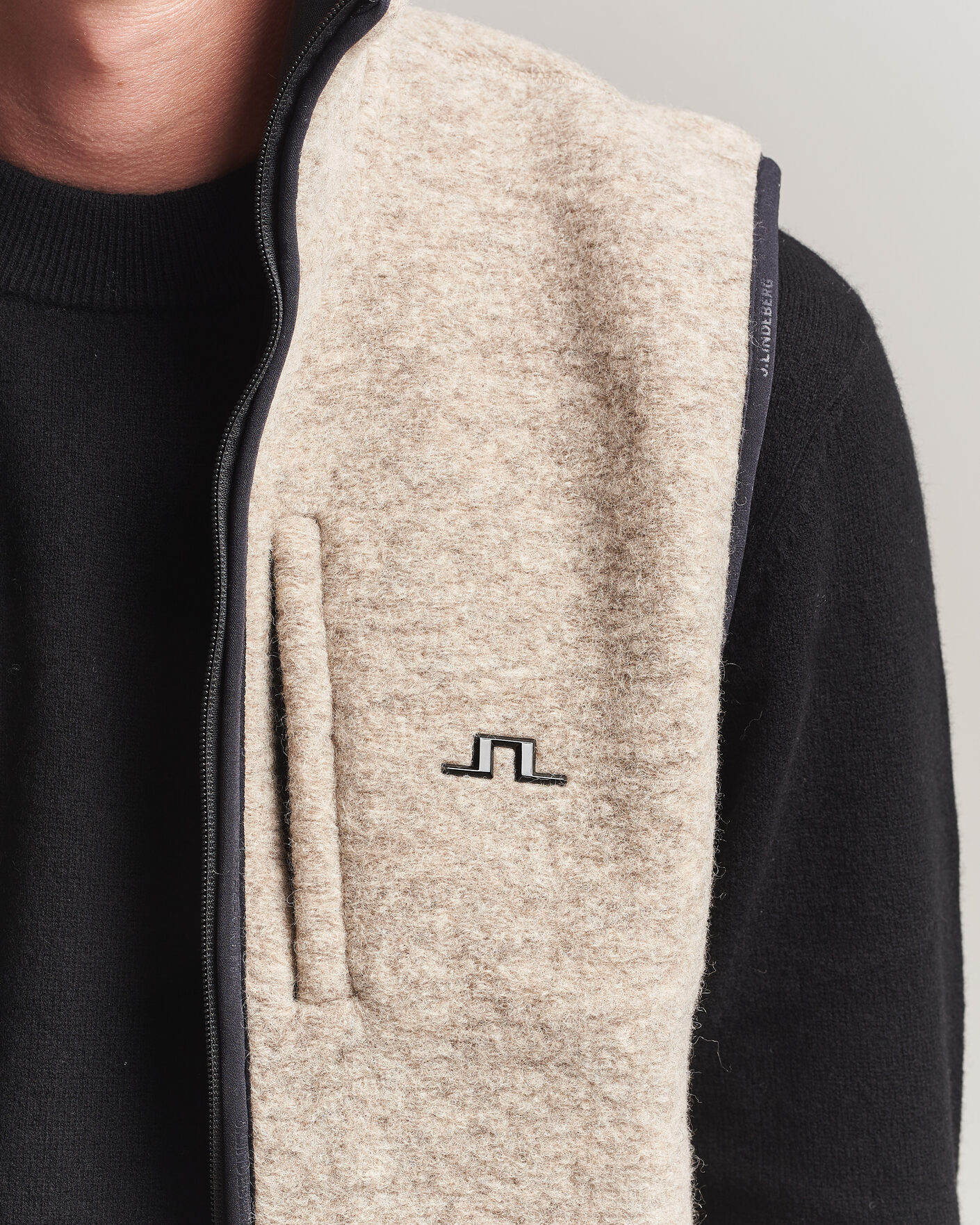 Homme | Gilets | J.Lindeberg | Duncan Wool Fleece Vest Moonbeam