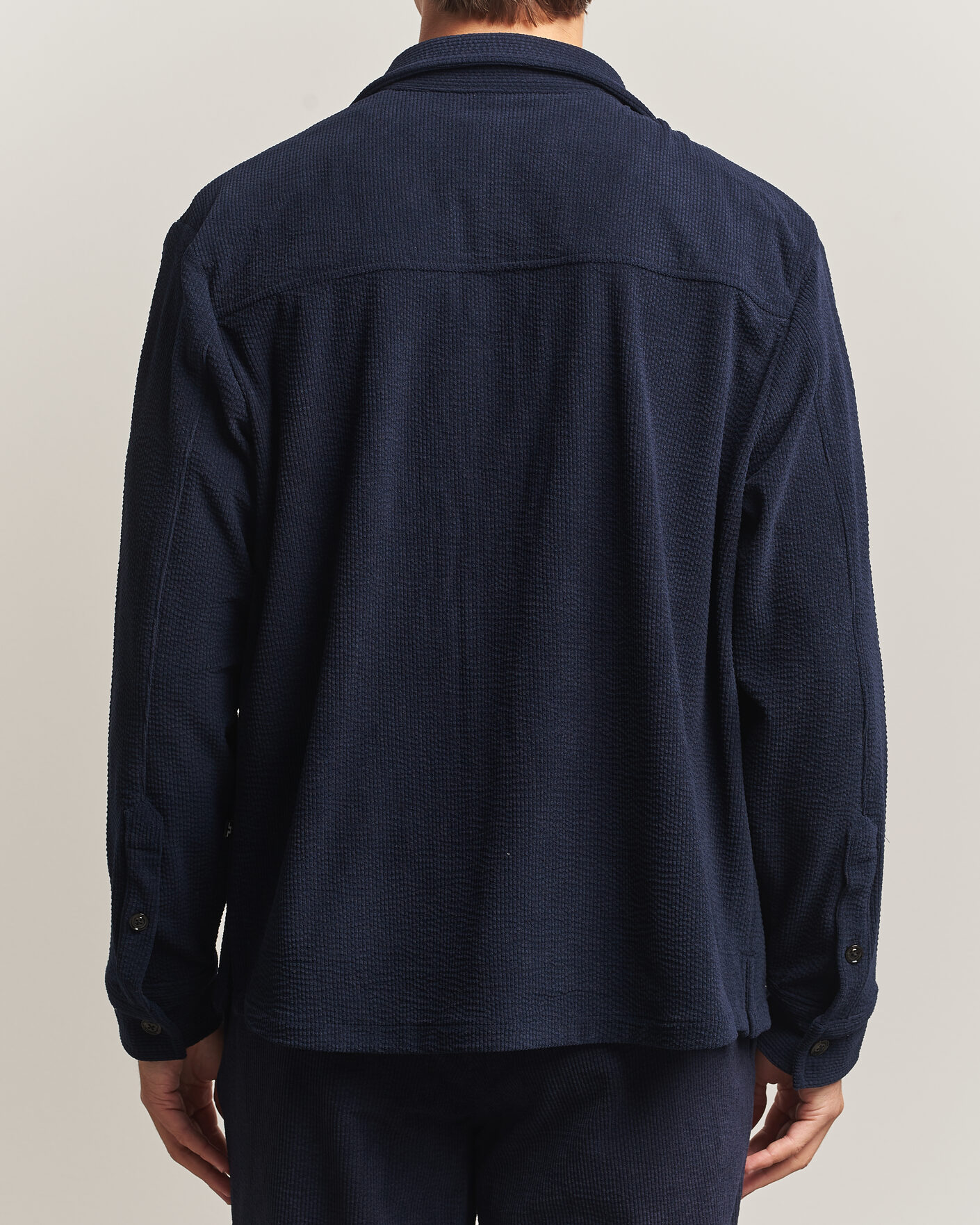 Heren | Overhemden | J.Lindeberg | Finnigan Drape Cord Overshirt JL Navy