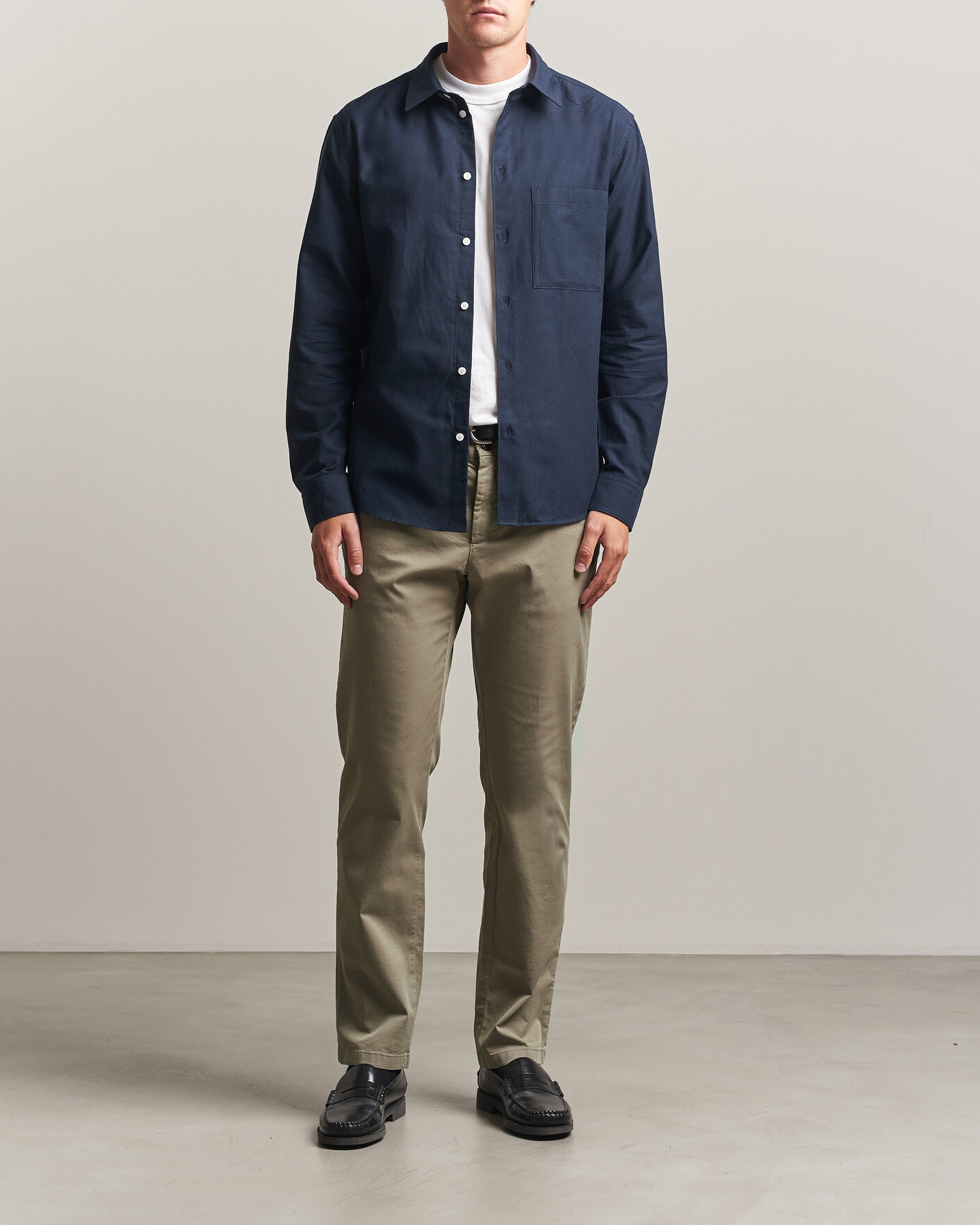 Heren | Overhemden | J.Lindeberg | Marlon Flannel Shirt JL Navy