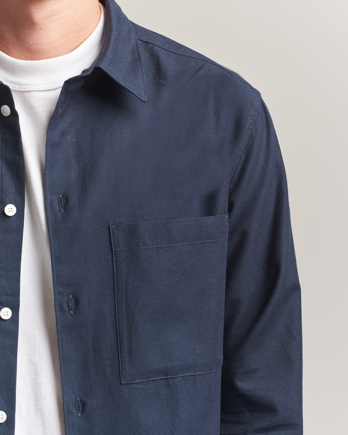 Heren | Overhemden | J.Lindeberg | Marlon Flannel Shirt JL Navy