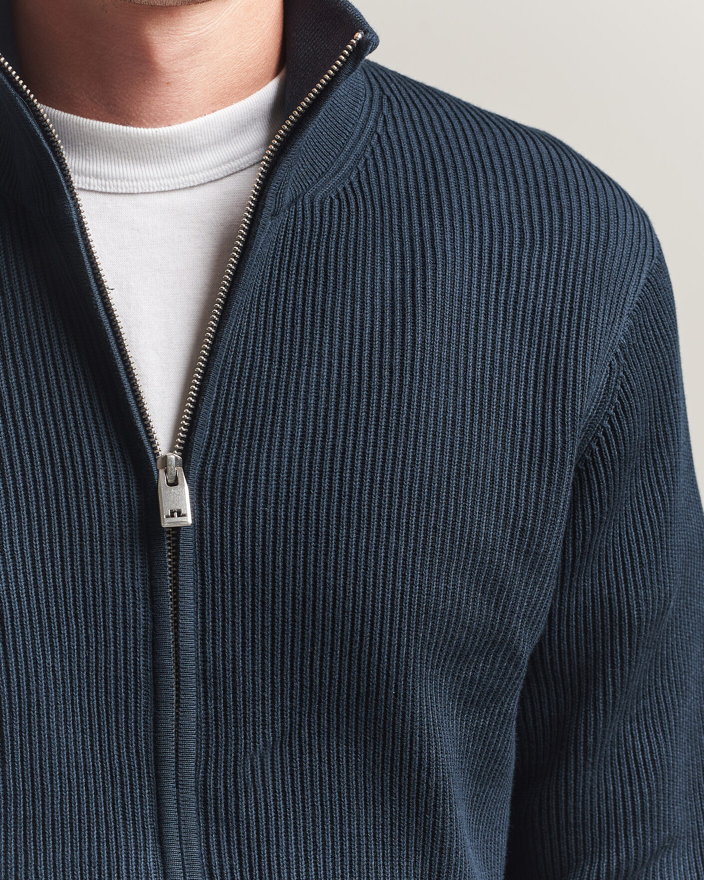 Heren | Truien | J.Lindeberg | Alexis Cotton Full Zip JL Navy