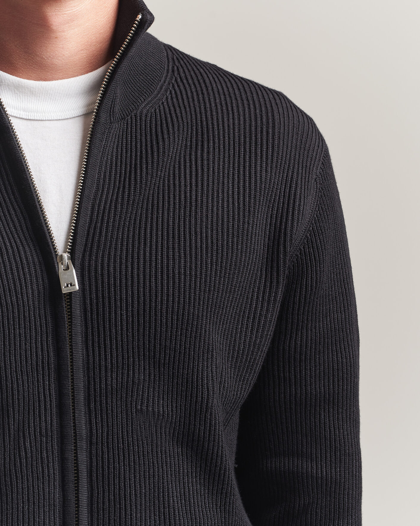 Heren | Truien | J.Lindeberg | Alexis Cotton Full Zip Black