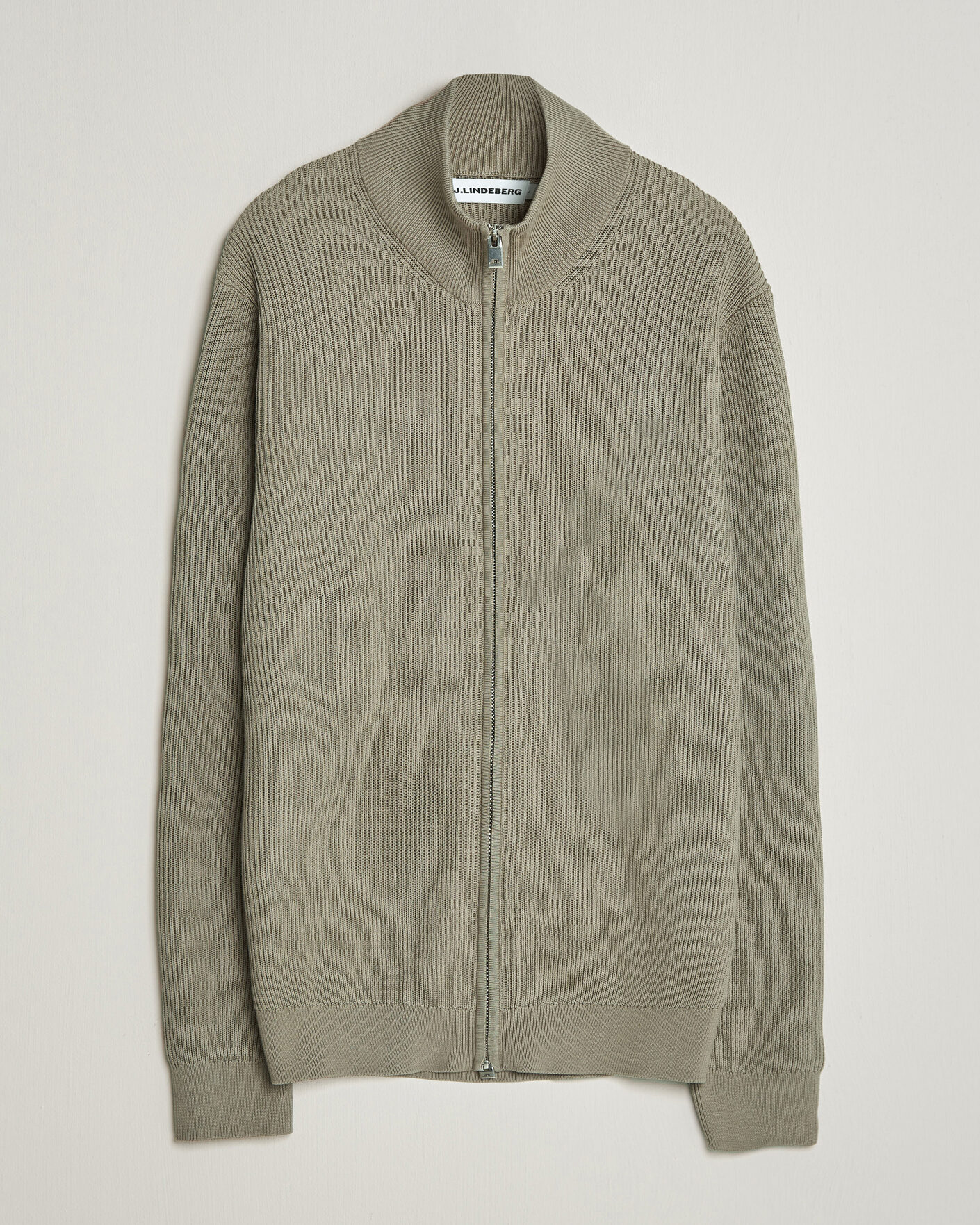 Heren | Truien | J.Lindeberg | Alexis Cotton Full Zip Brindle