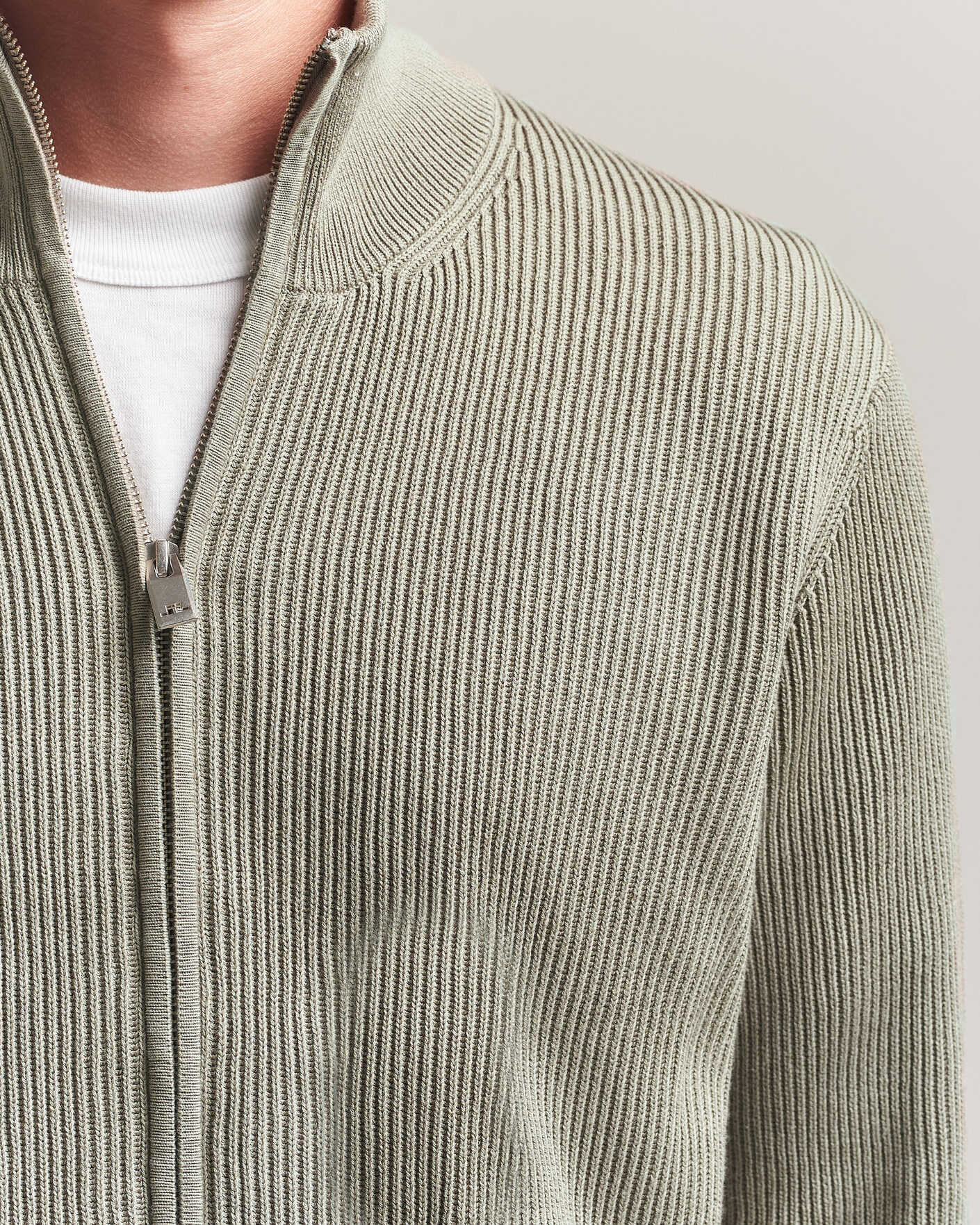 Heren | Truien | J.Lindeberg | Alexis Cotton Full Zip Brindle