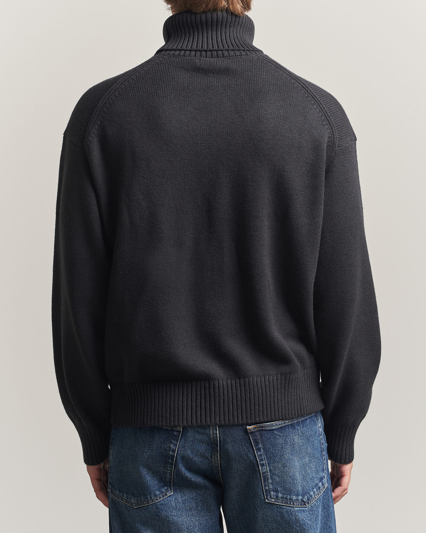 Heren | Truien | J.Lindeberg | Eddy Wool/Cotton Knitted Turtleneck Black