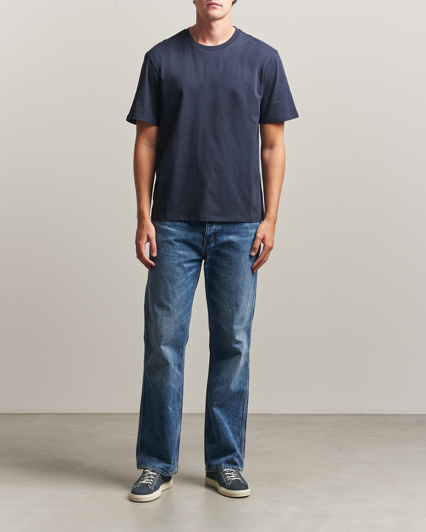 Heren | T-shirts | J.Lindeberg | Alpha Crew Neck T-Shirt JL Navy