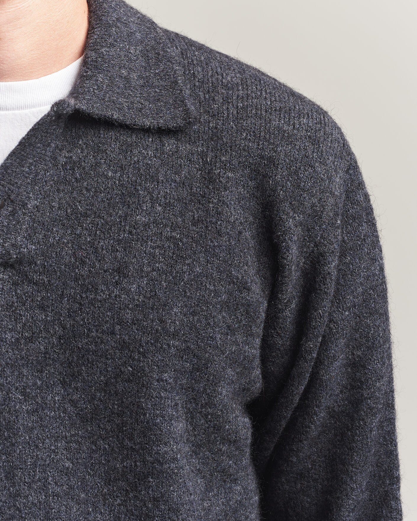 Homme | Pulls Et Tricots | Forét | Alpine Polo Knit Dark Grey Melange