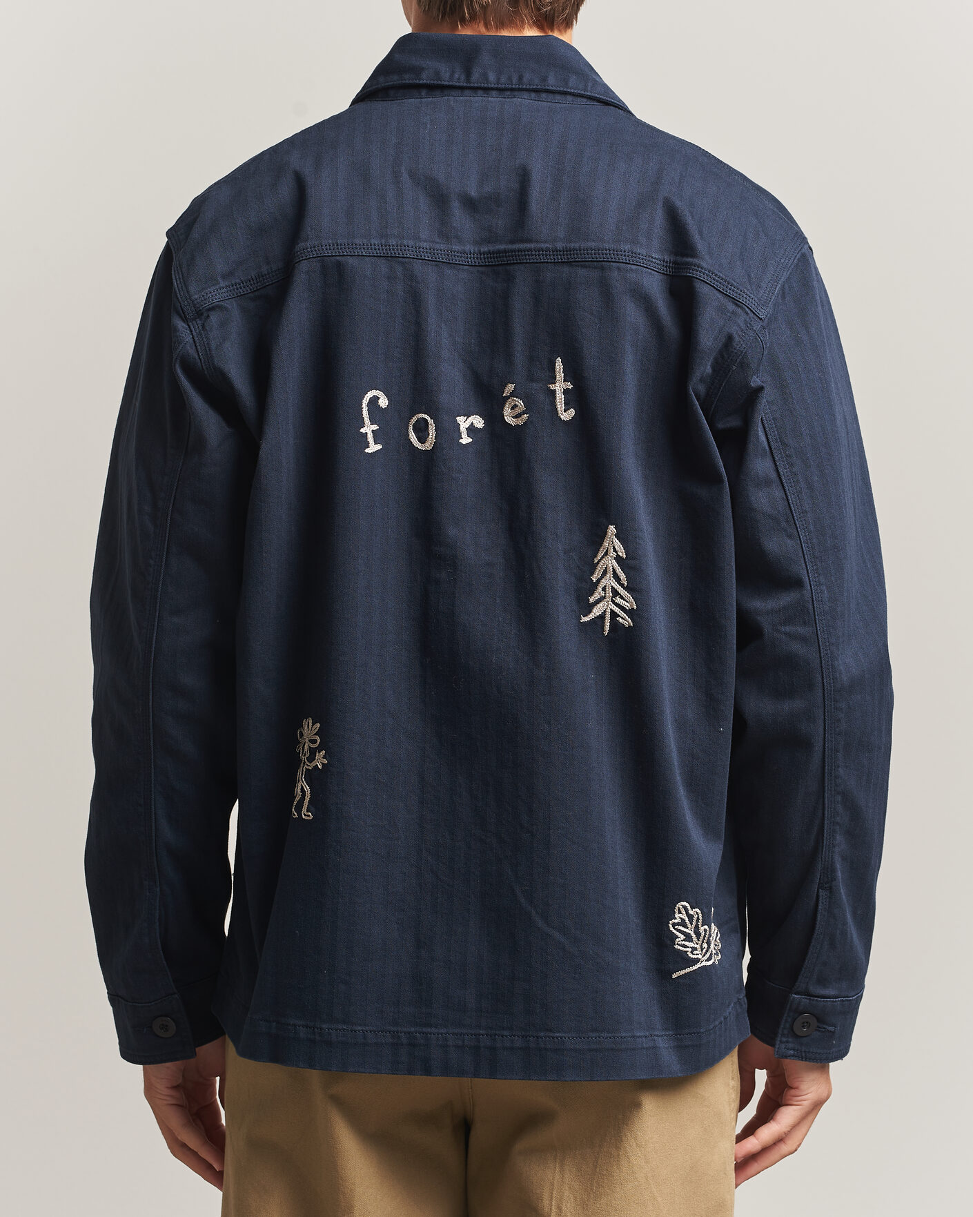 Homme | Chemises | Forét | Berry Herringbone Embroidery Overshirt Navy