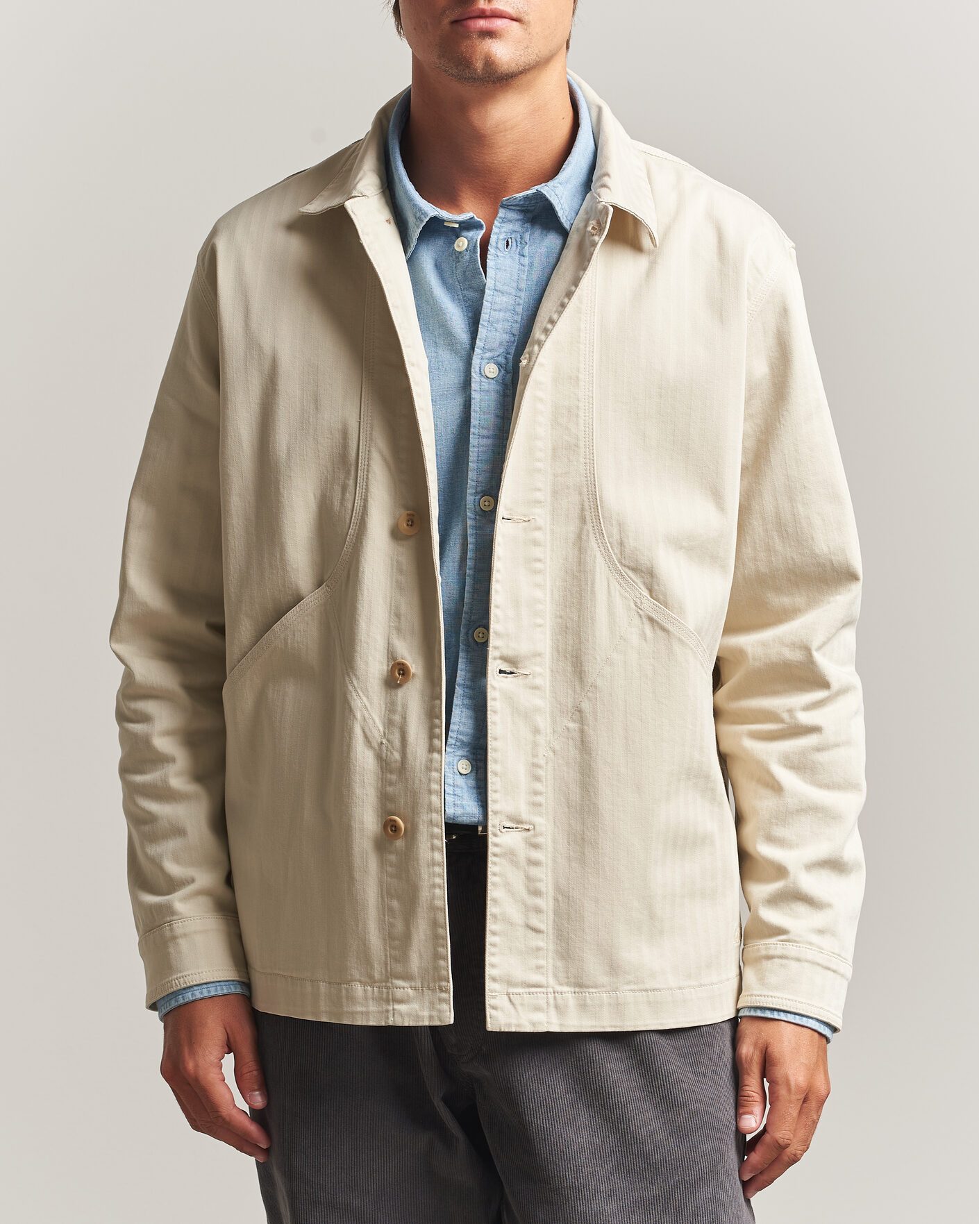 Homme | Chemises | Forét | Berry Herringbone Overshirt Oat