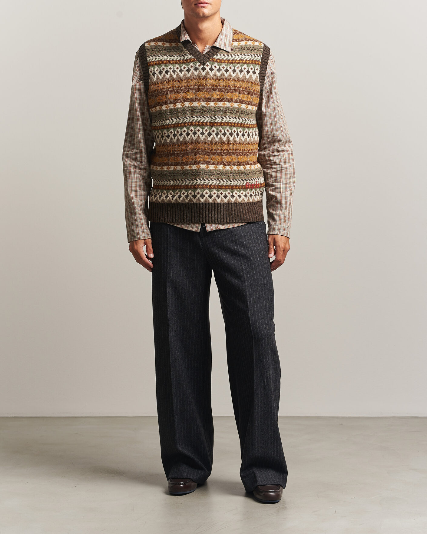 Homme | Pulls Et Tricots | Forét | Fairisle Lambswool Vest Thyme