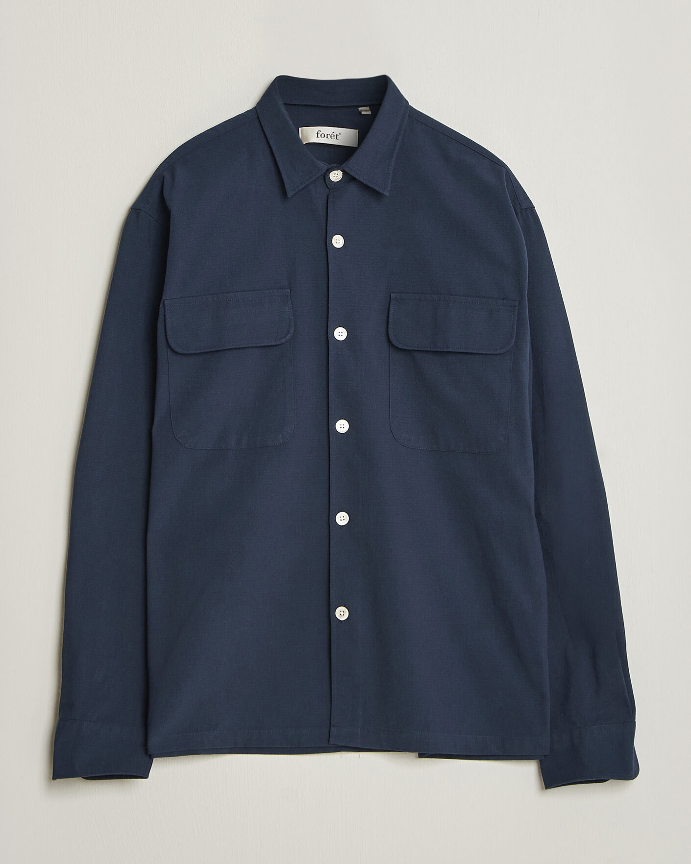 Homme | Chemises | Forét | Lunar Relaxed Fit Textured Overshirt Navy