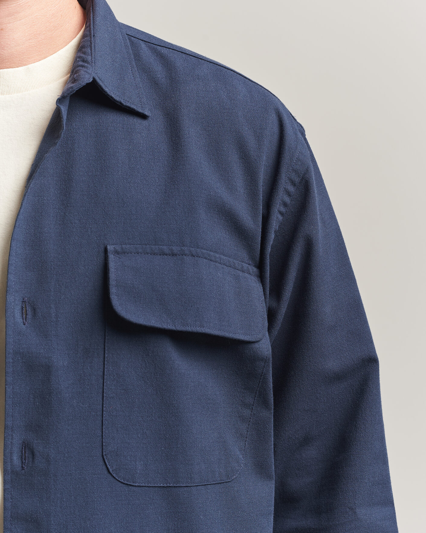 Homme | Chemises | Forét | Lunar Relaxed Fit Textured Overshirt Navy